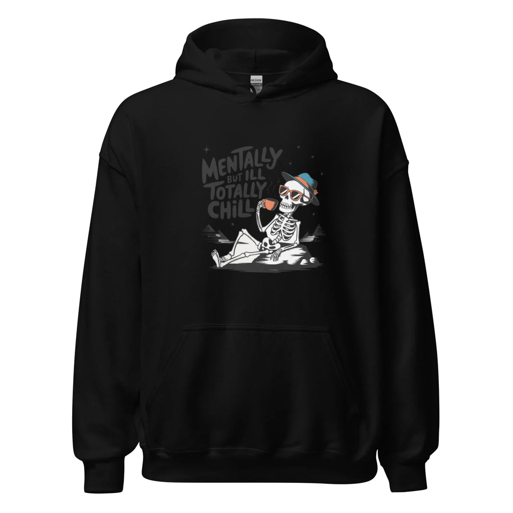 TOTALLY CHILL SKELETON men’s hoodie - Black / S - Printoo Shop - 1286228_5530