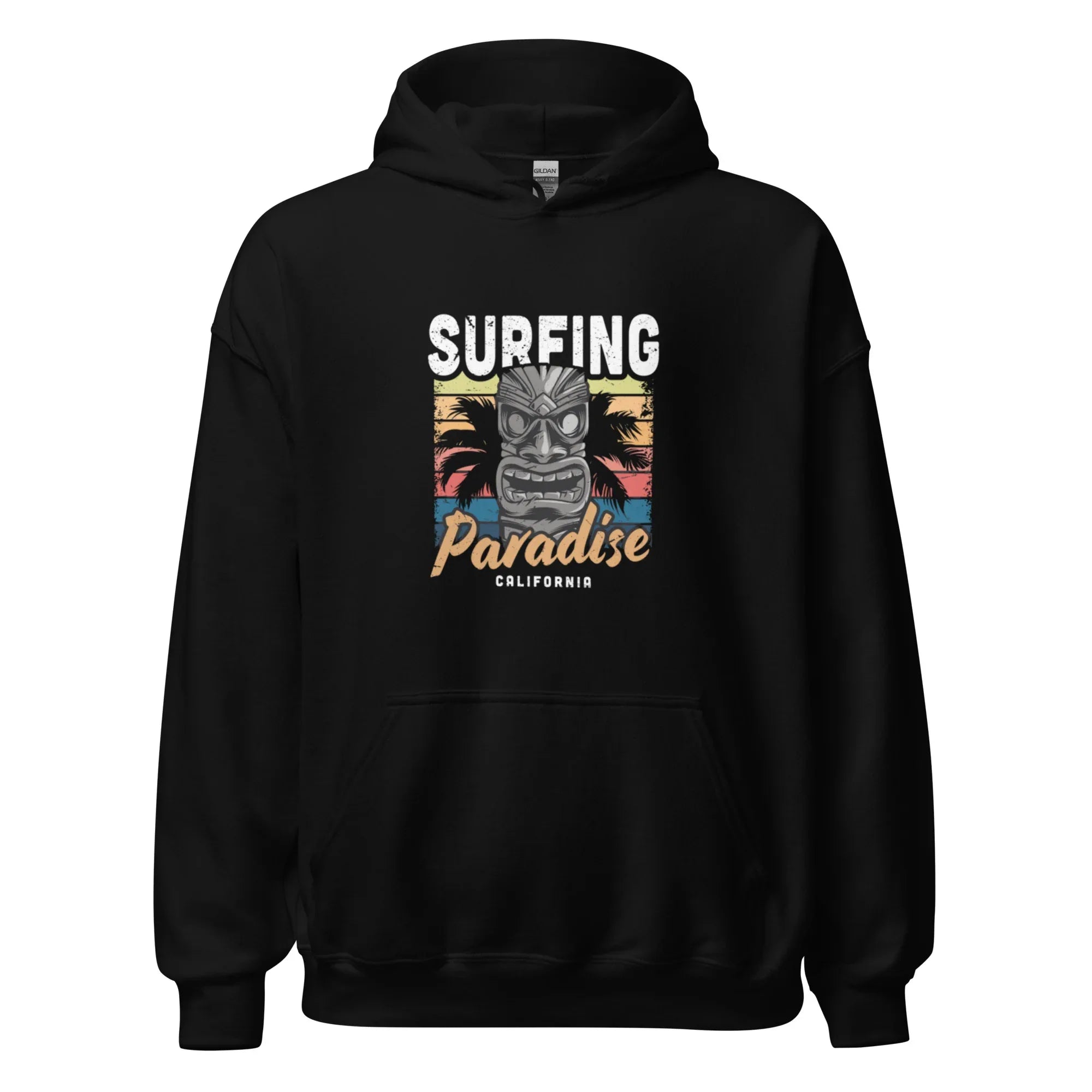 SURFING PARADISE men’s hoodie - Black / S - Printoo Shop - 4663725_5530