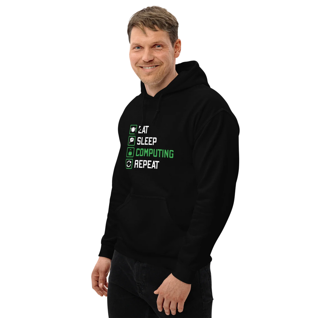 COMPUTING men’s hoodie - Black / S - Printoo Shop - 1408949_5530