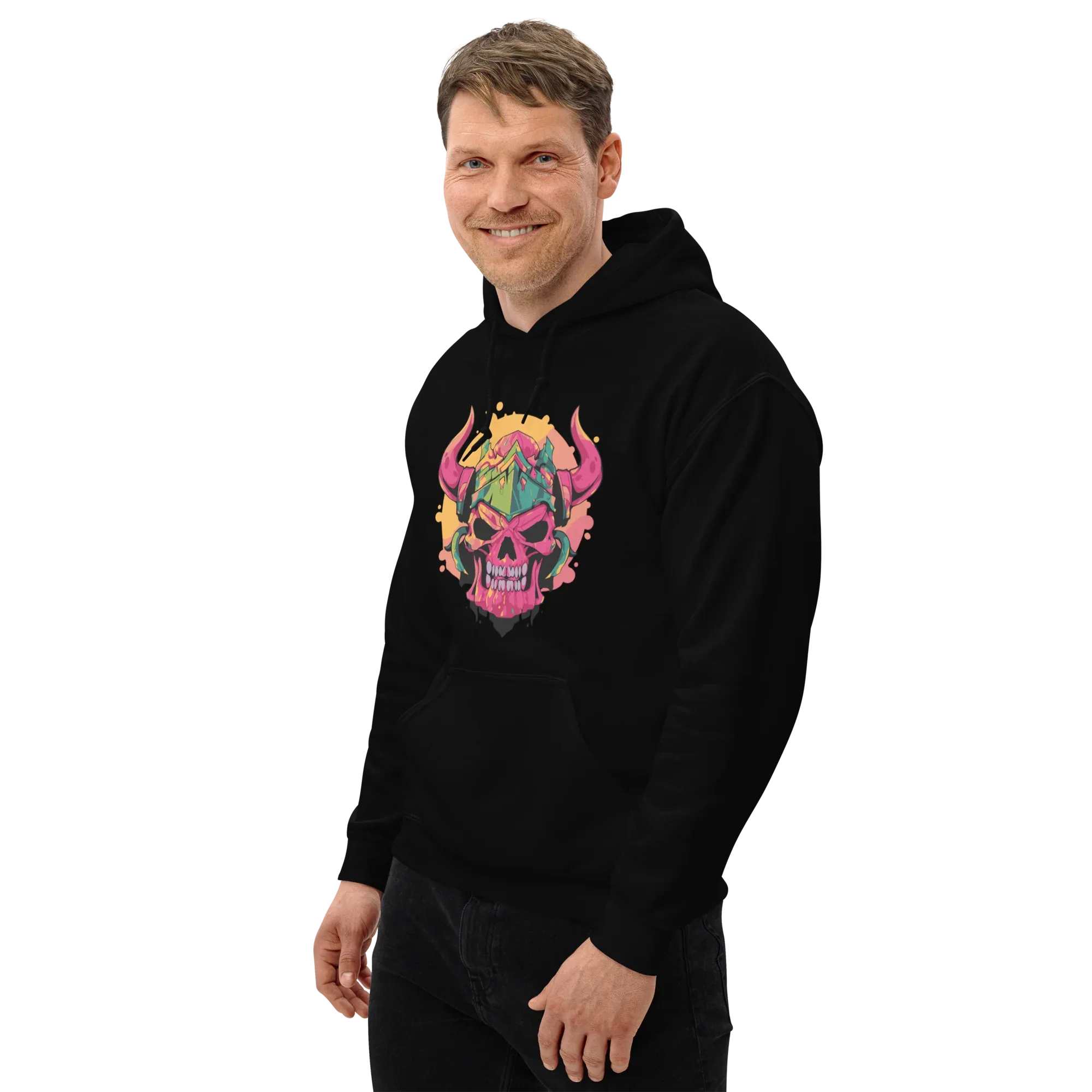 WAR SKULL HELMET men’s hoodie - Black / S - Printoo Shop - 8353013_5530