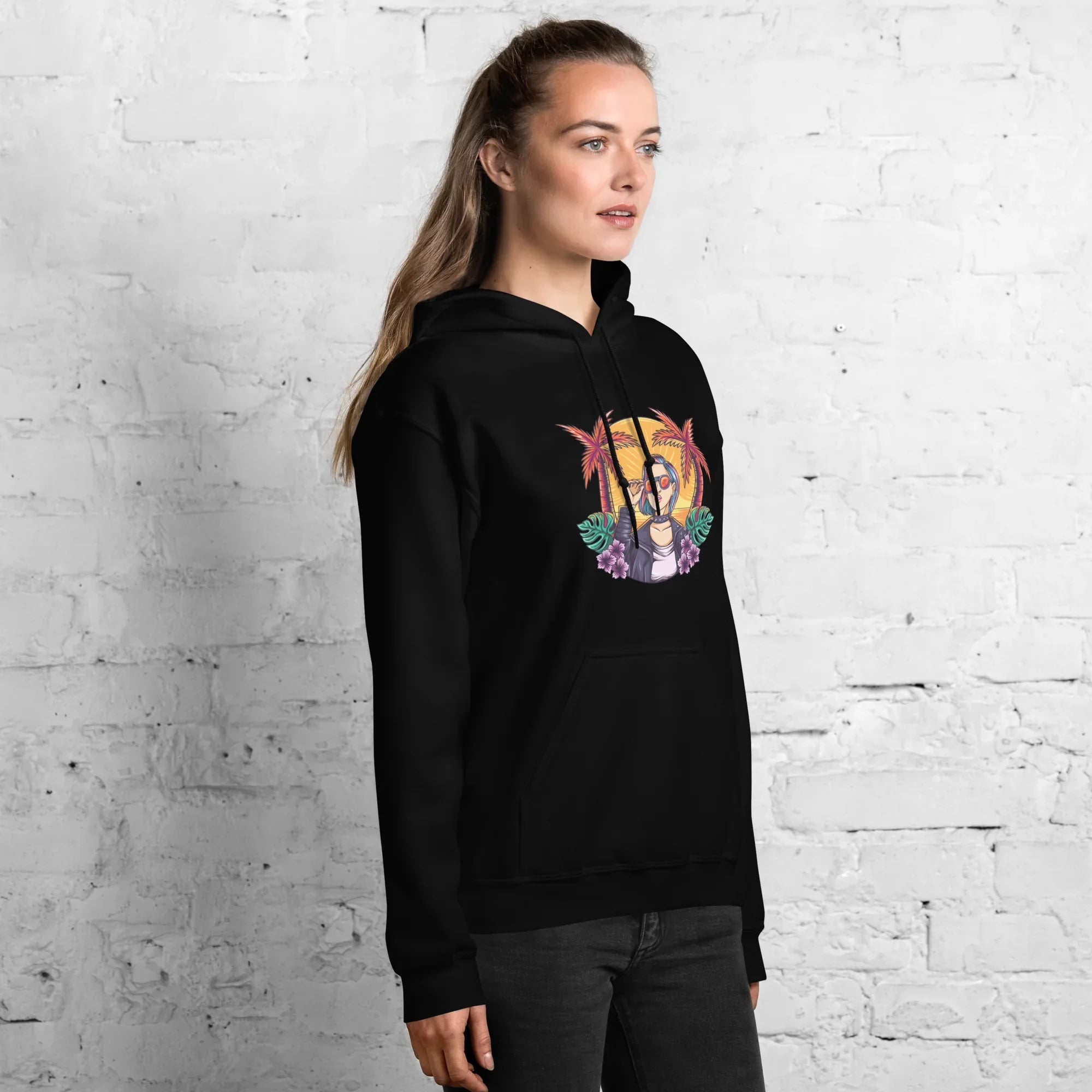 RELAXED COOL women’s hoodie - Black / S - Printoo Shop - 9602728_5530