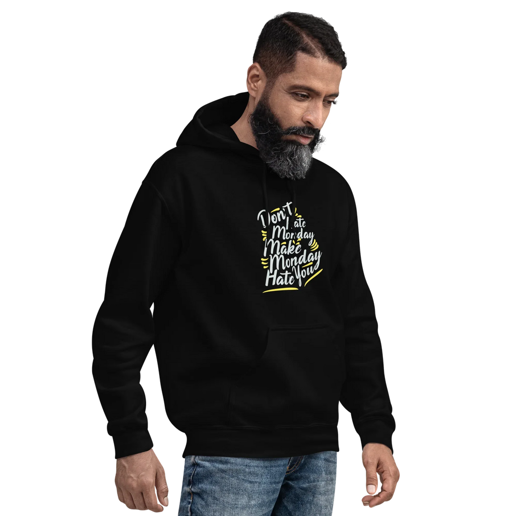 MONDAY WARRIOR men’s hoodie - Black / S - Printoo Shop - 9952326_5530