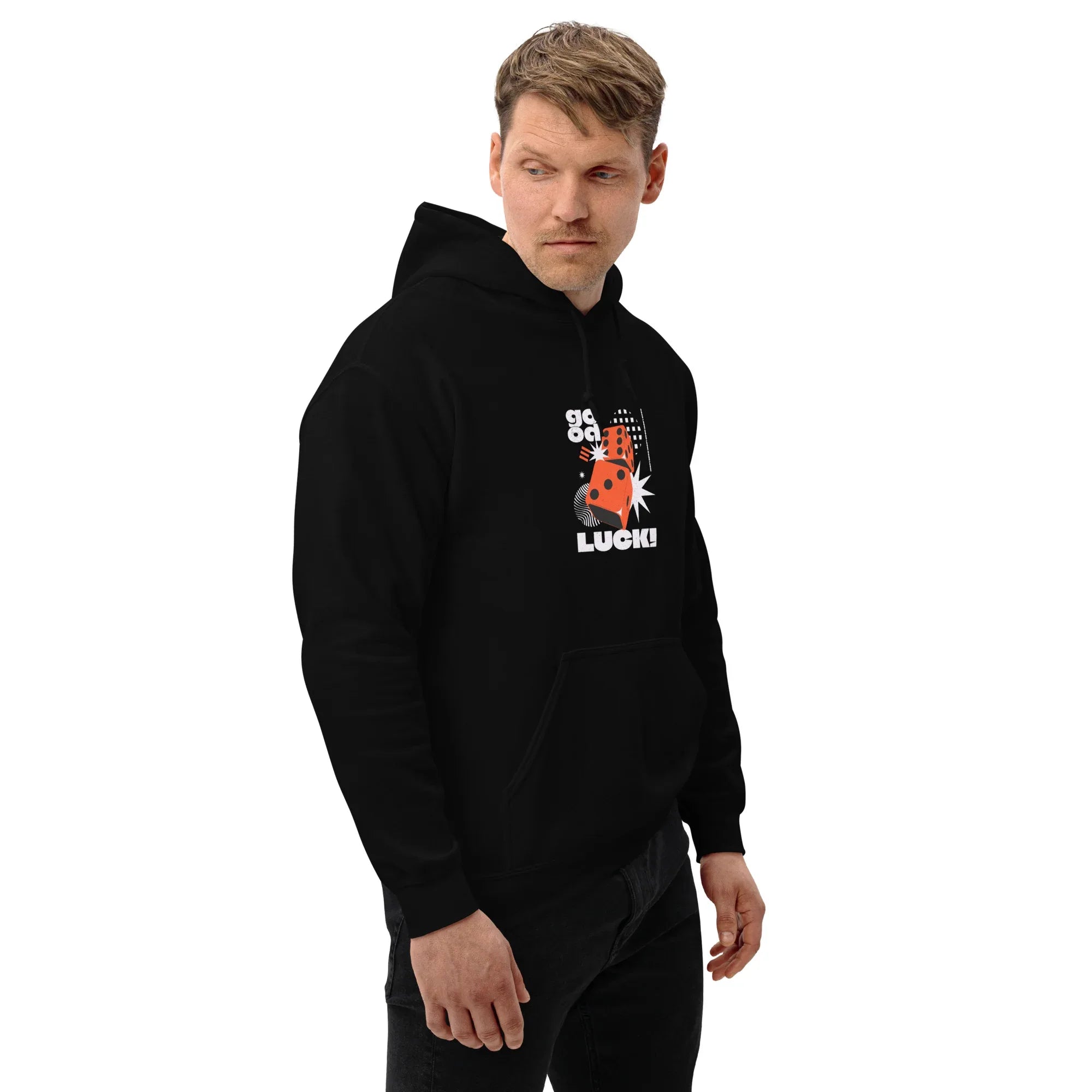 GOOD LUCK DICE men’s hoodie - Black / S - Printoo Shop - 5555743_5530