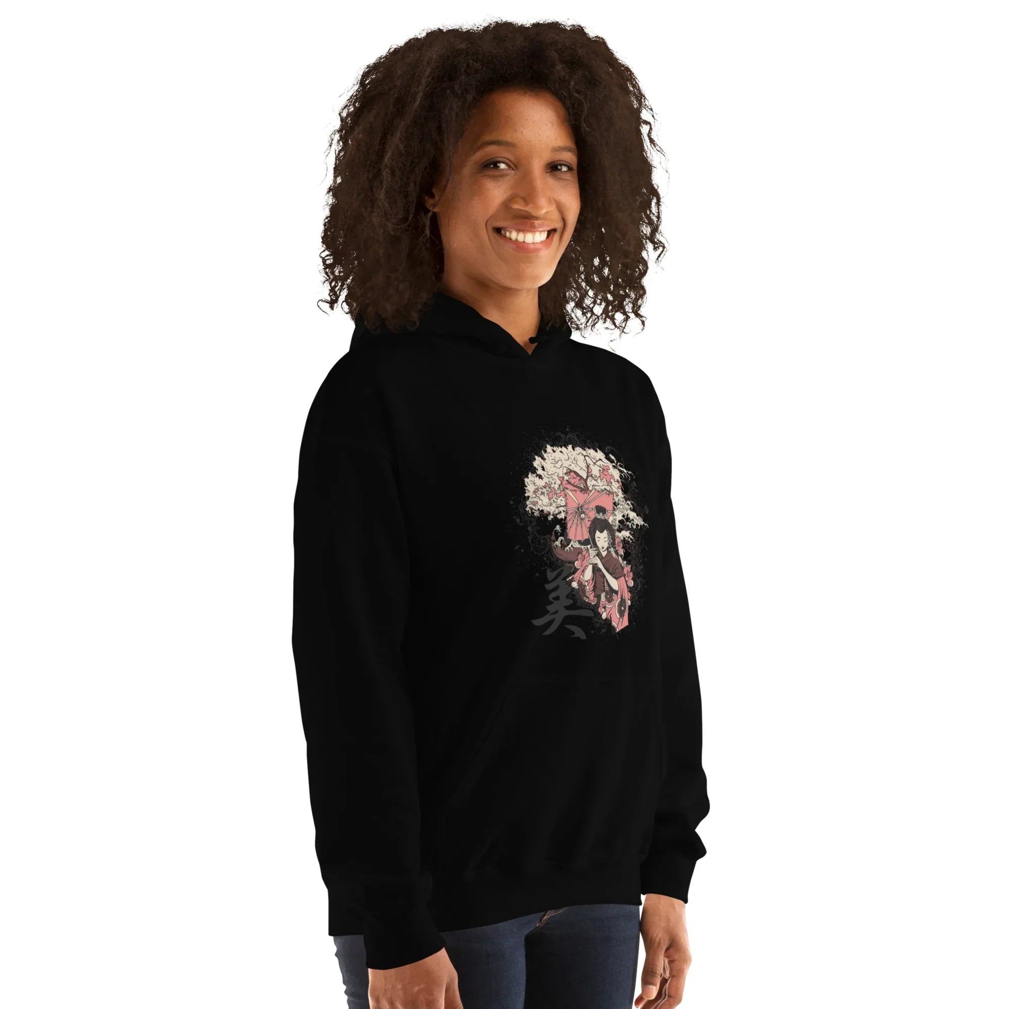 JAPANESE BEAUTY women’s hoodie - Black / S - Printoo Shop - 3790718_5530