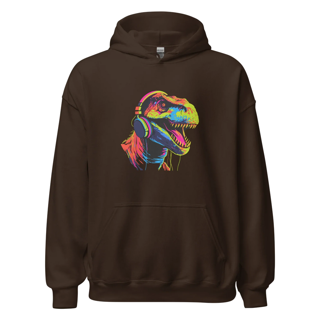 NEON REX men’s hoodie - Black / S - Printoo Shop - 6780250_5530