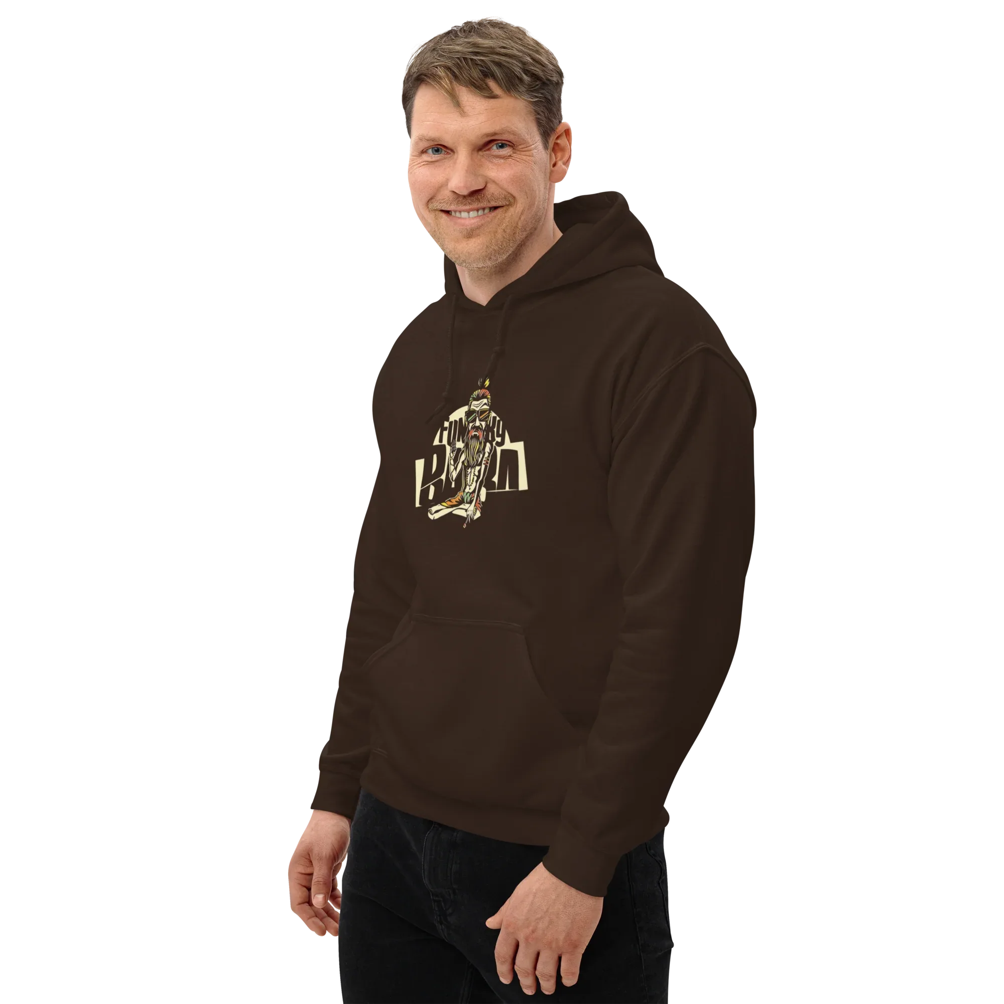 FUNKY BUM STREET ART men’s hoodie - Black / S - Printoo Shop - 2060241_5530