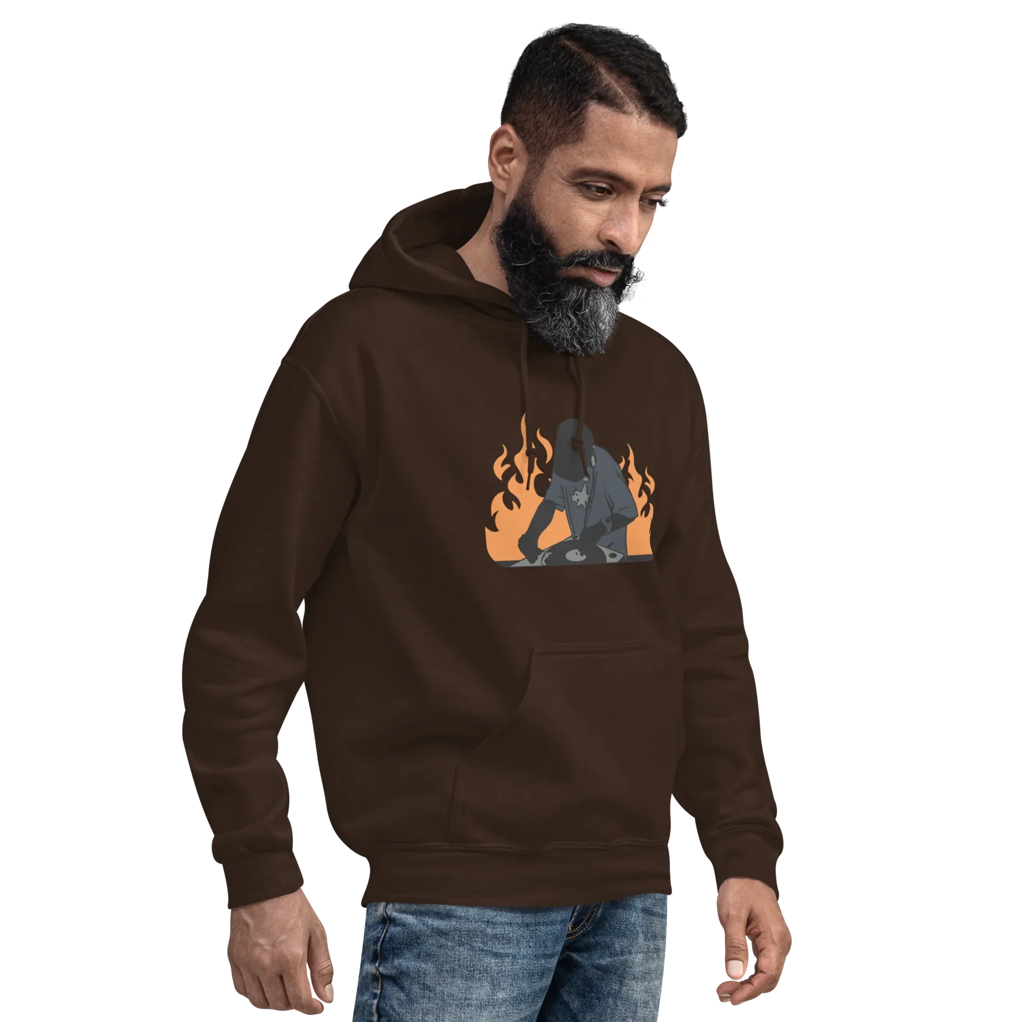 FLAME SET men’s hoodie - Black / S - Printoo Shop - 6567150_5530
