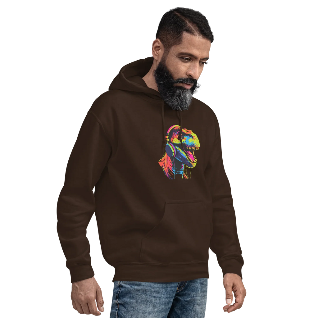 NEON REX men’s hoodie - Black / S - Printoo Shop - 6780250_5530