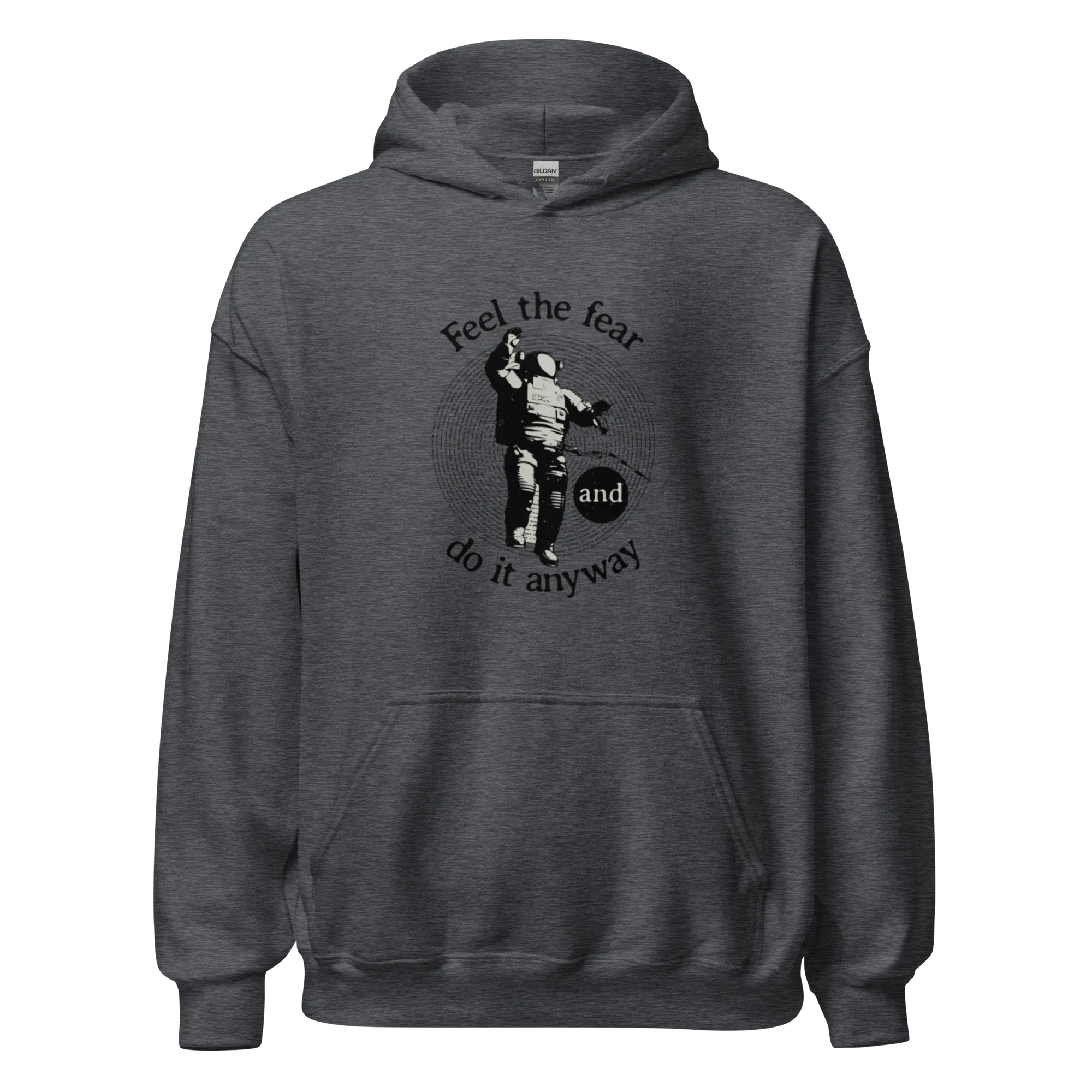 FEEL THE FEAR men’s hoodie - Red / S - Printoo Shop - 8875217_5538