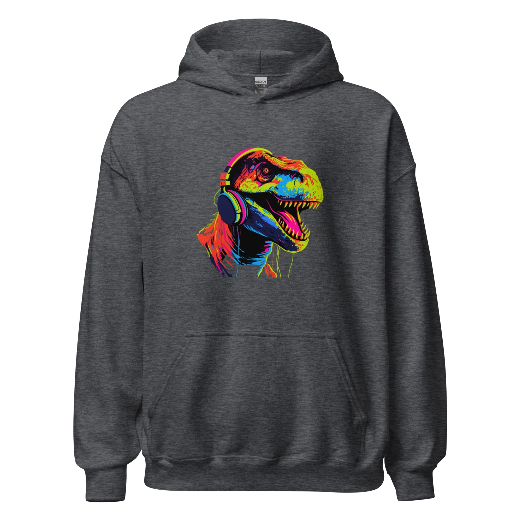 NEON REX men’s hoodie - Black / S - Printoo Shop - 6780250_5530