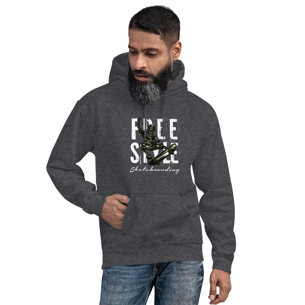 FREE STYLE SKATE VIBE men’s hoodie - Black / S - Printoo Shop - 9560204_5530
