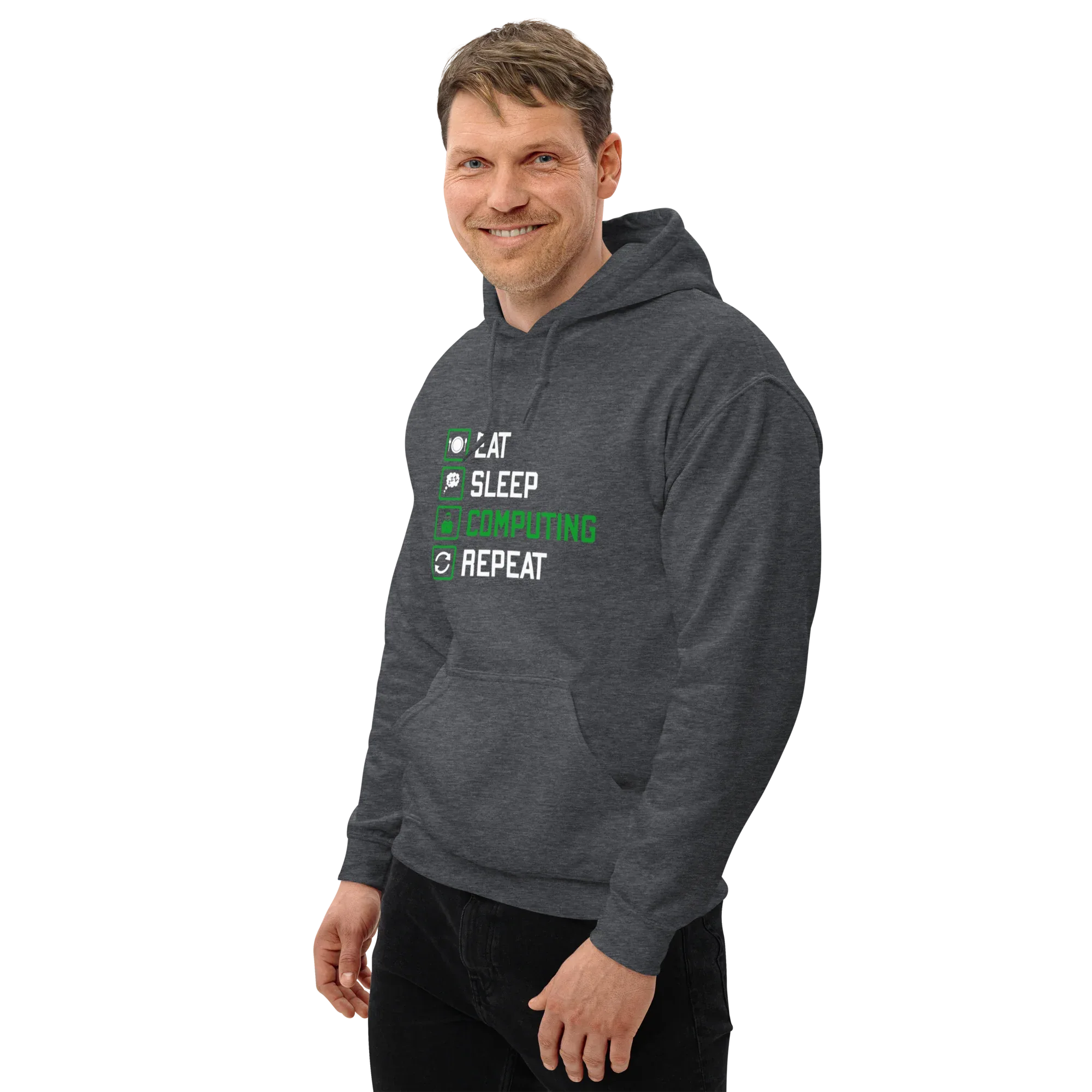 COMPUTING men’s hoodie - Black / S - Printoo Shop - 1408949_5530