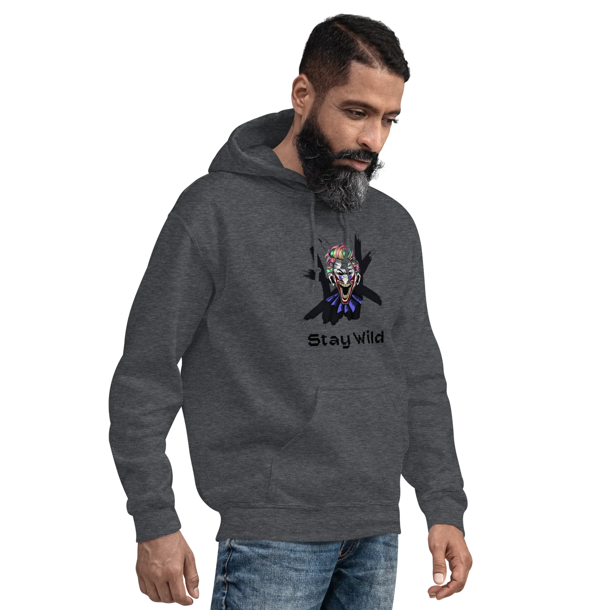 STAY WILD men’s hoodie - Red / S - Printoo Shop - 2388284_5538