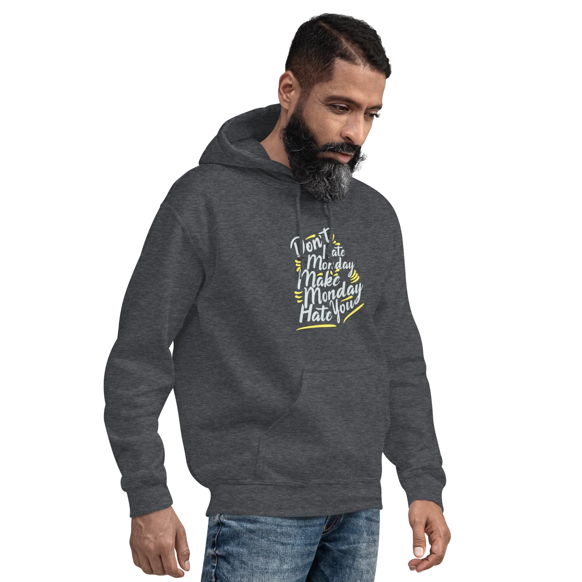 MONDAY WARRIOR men’s hoodie - Black / S - Printoo Shop - 9952326_5530