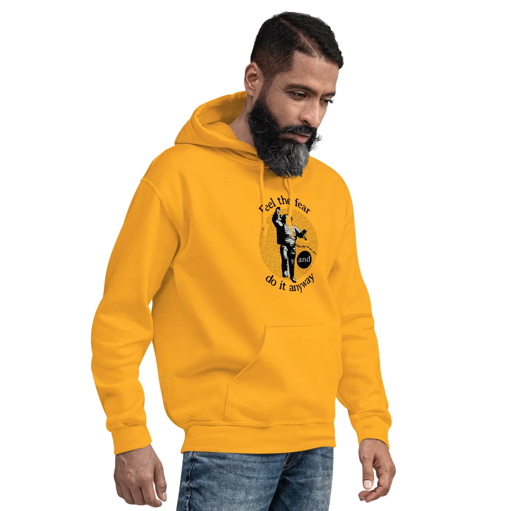 FEEL THE FEAR men’s hoodie - Red / S - Printoo Shop - 8875217_5538