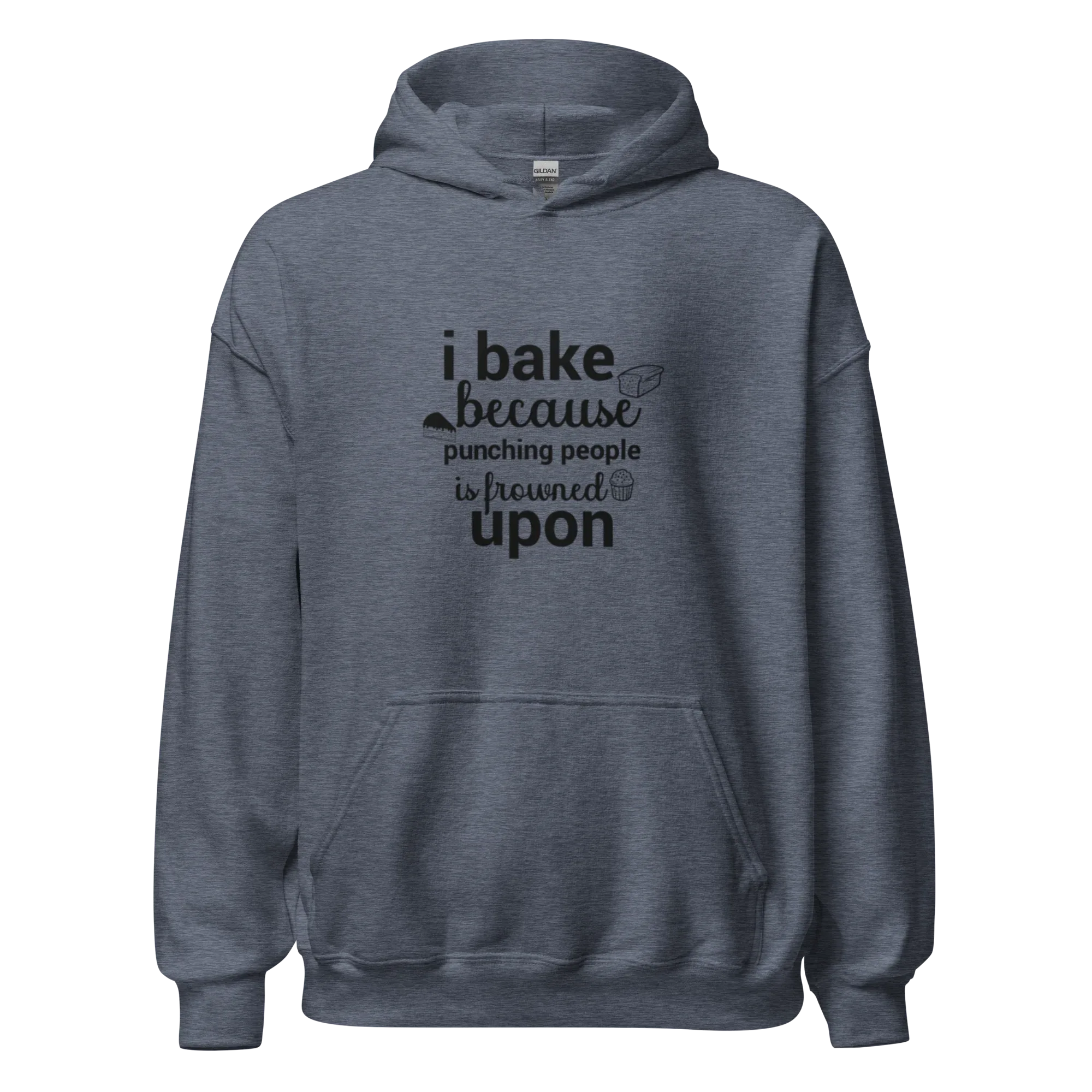 BAKE THERAPY men’s hoodie - Indigo Blue / S - Printoo Shop - 2973079_5562