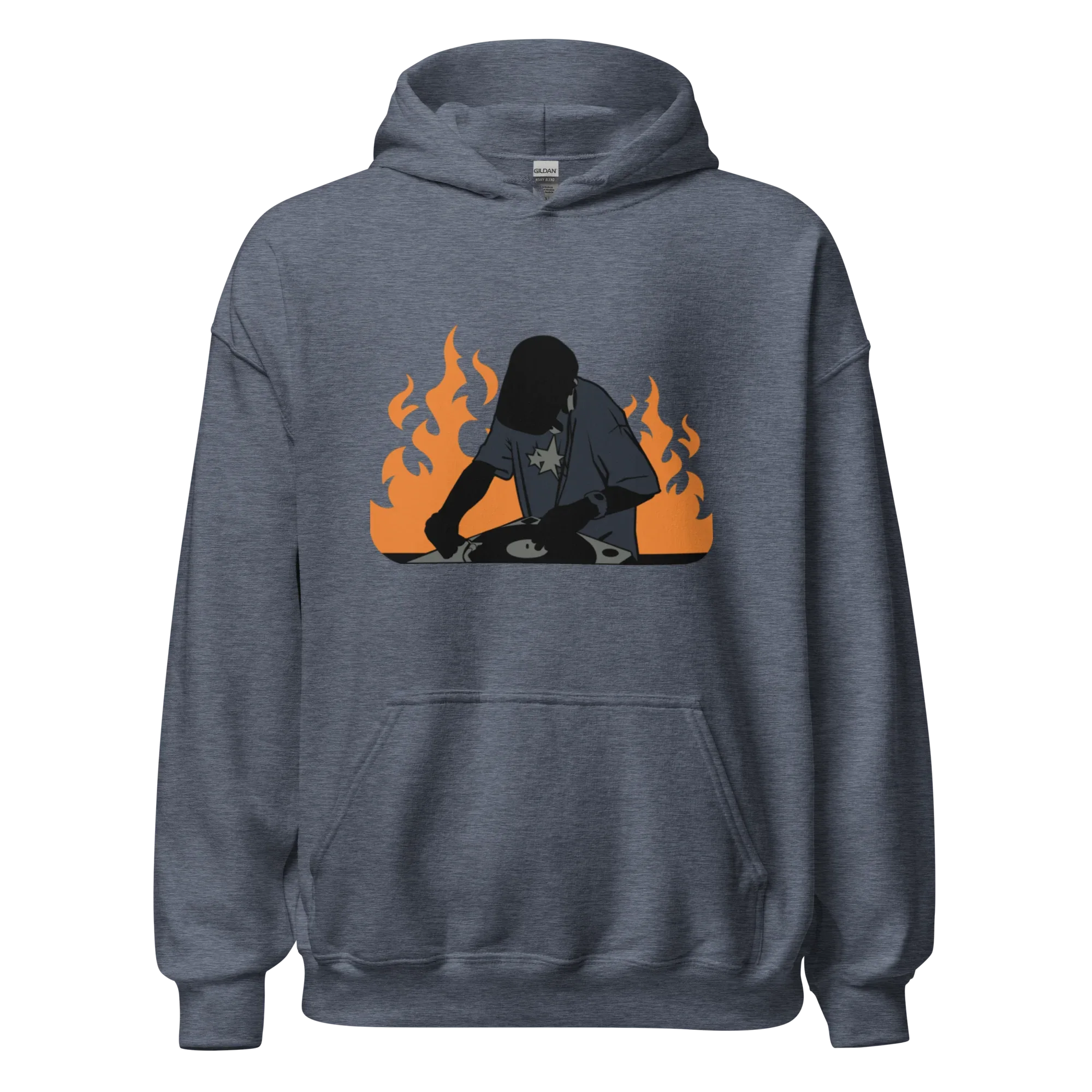 FLAME SET men’s hoodie - Black / S - Printoo Shop - 6567150_5530