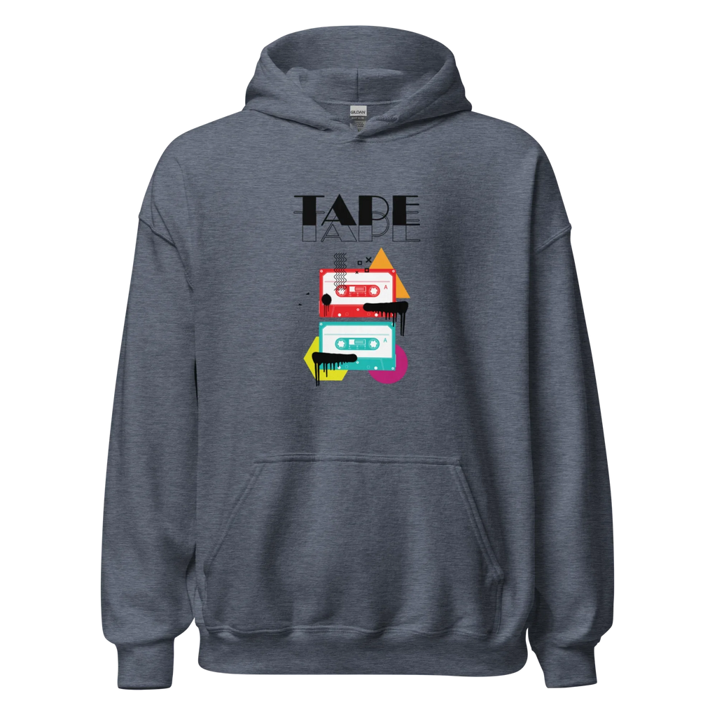 RETRO VIBE TAPE ART men’s hoodie - Dark Heather / S - Printoo Shop - 7723656_10806