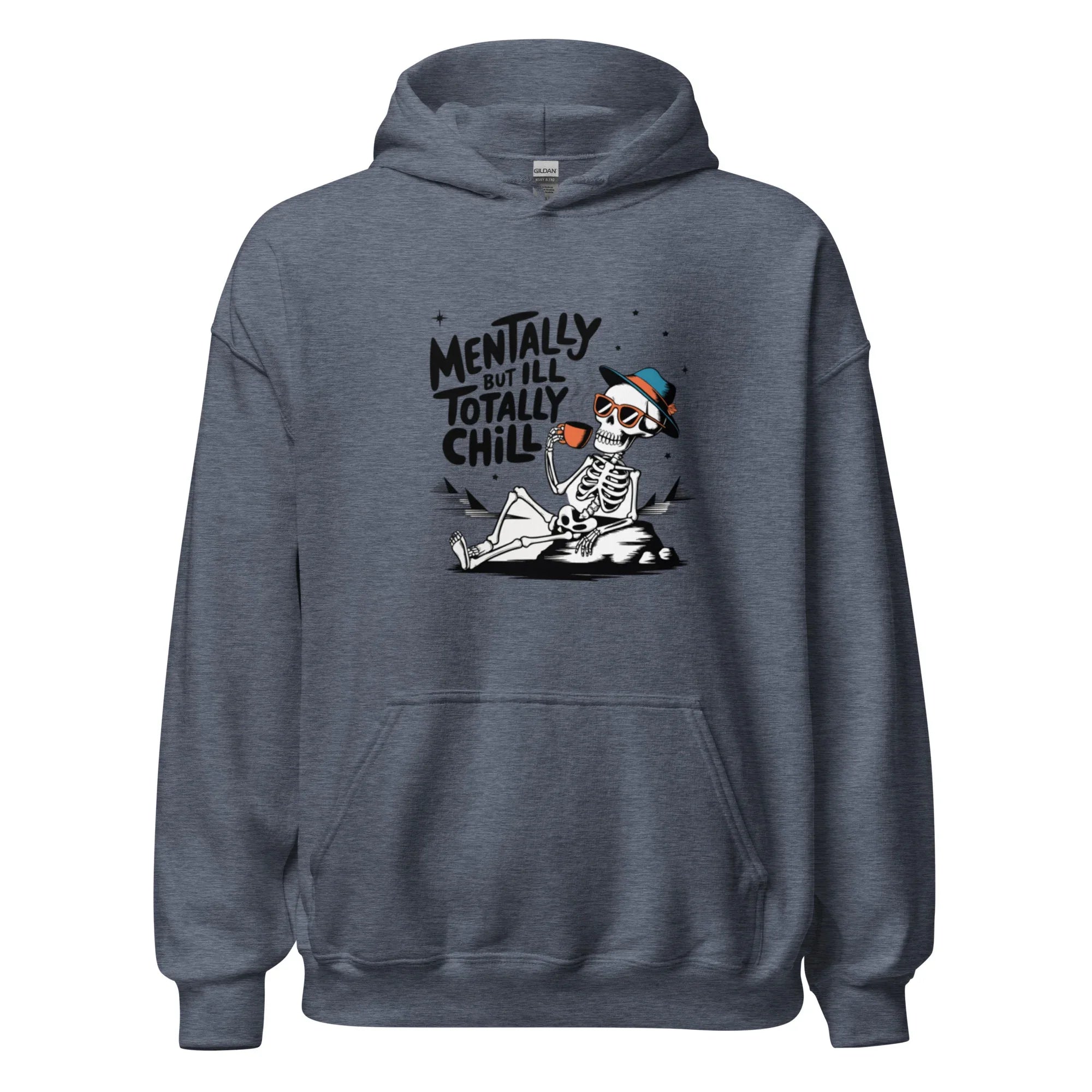 TOTALLY CHILL SKELETON men’s hoodie - Black / S - Printoo Shop - 1286228_5530