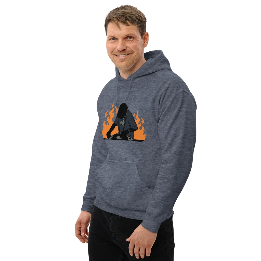 FLAME SET men’s hoodie - Black / S - Printoo Shop - 6567150_5530