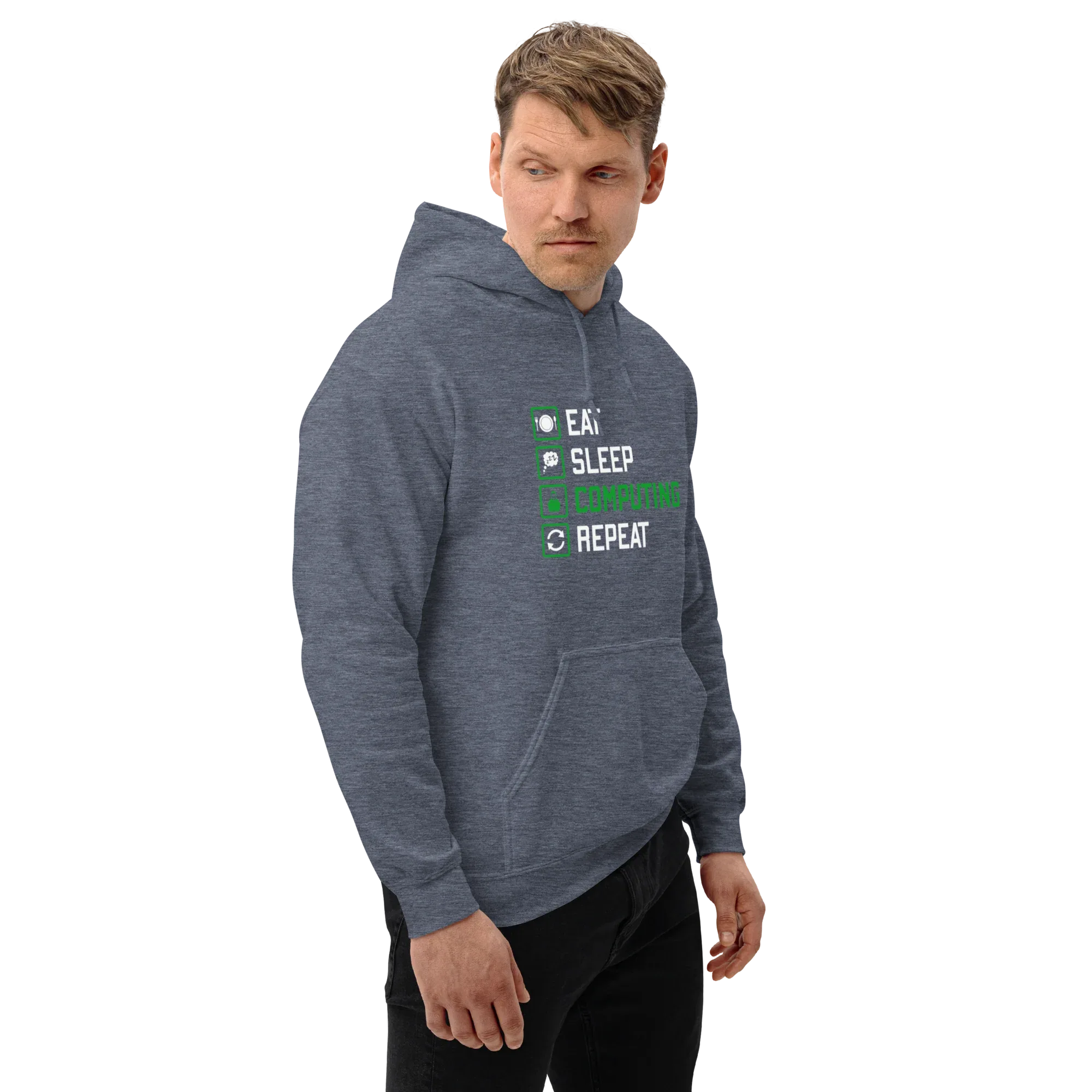 COMPUTING men’s hoodie - Black / S - Printoo Shop - 1408949_5530