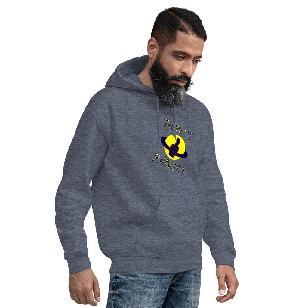 DON’T PANIC! men’s hoodie - Black / S - Printoo Shop - 5624824_5530