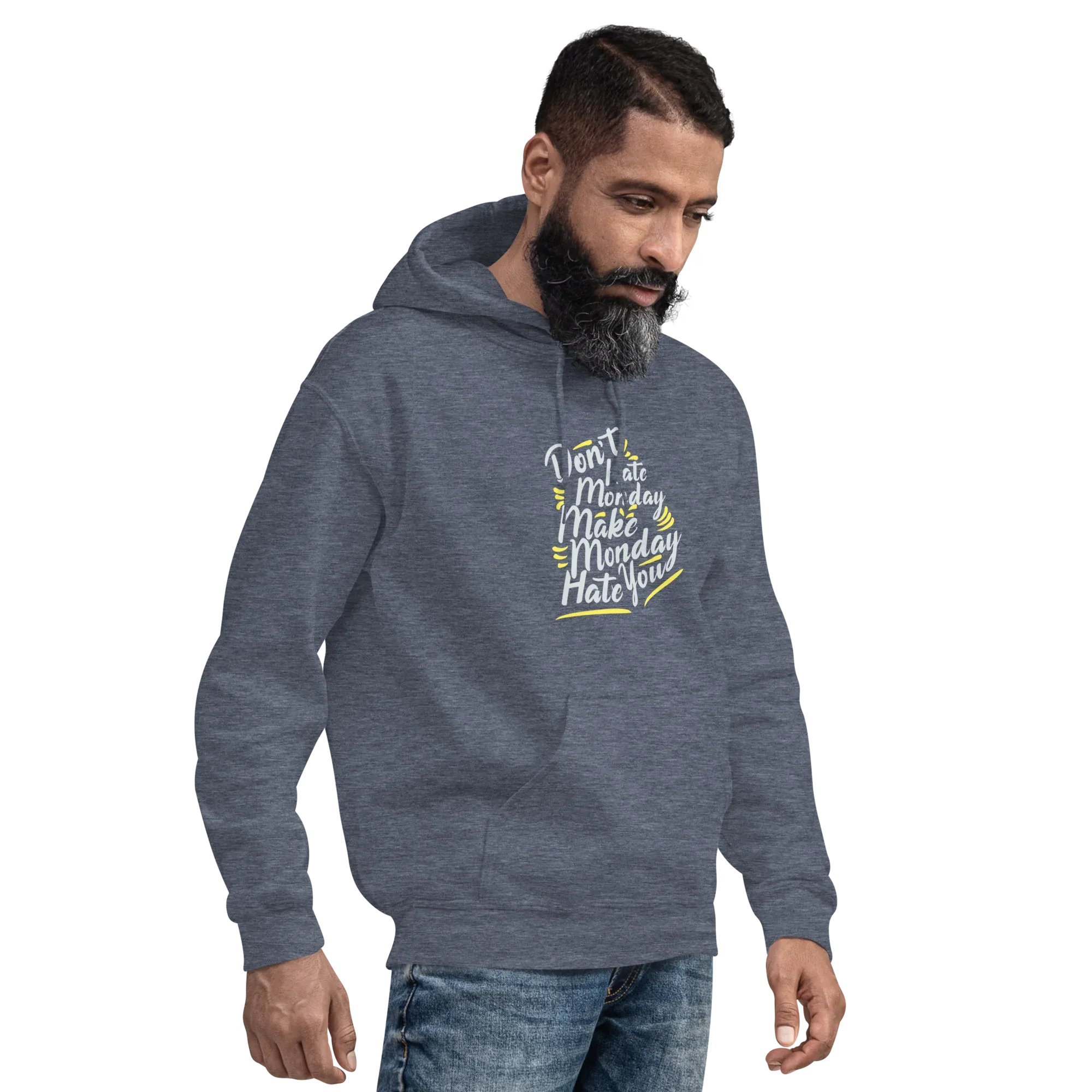 MONDAY WARRIOR men’s hoodie - Black / S - Printoo Shop - 9952326_5530