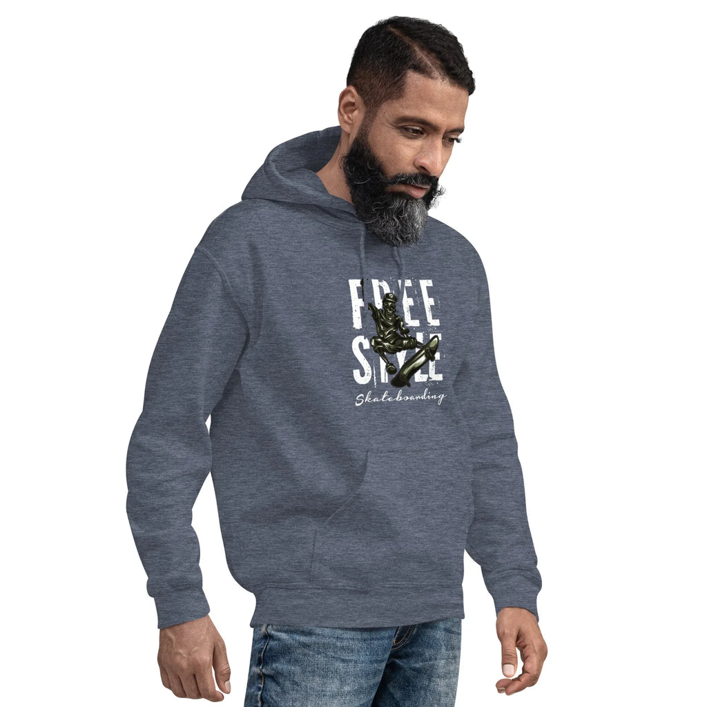 FREE STYLE SKATE VIBE men’s hoodie - Black / S - Printoo Shop - 9560204_5530