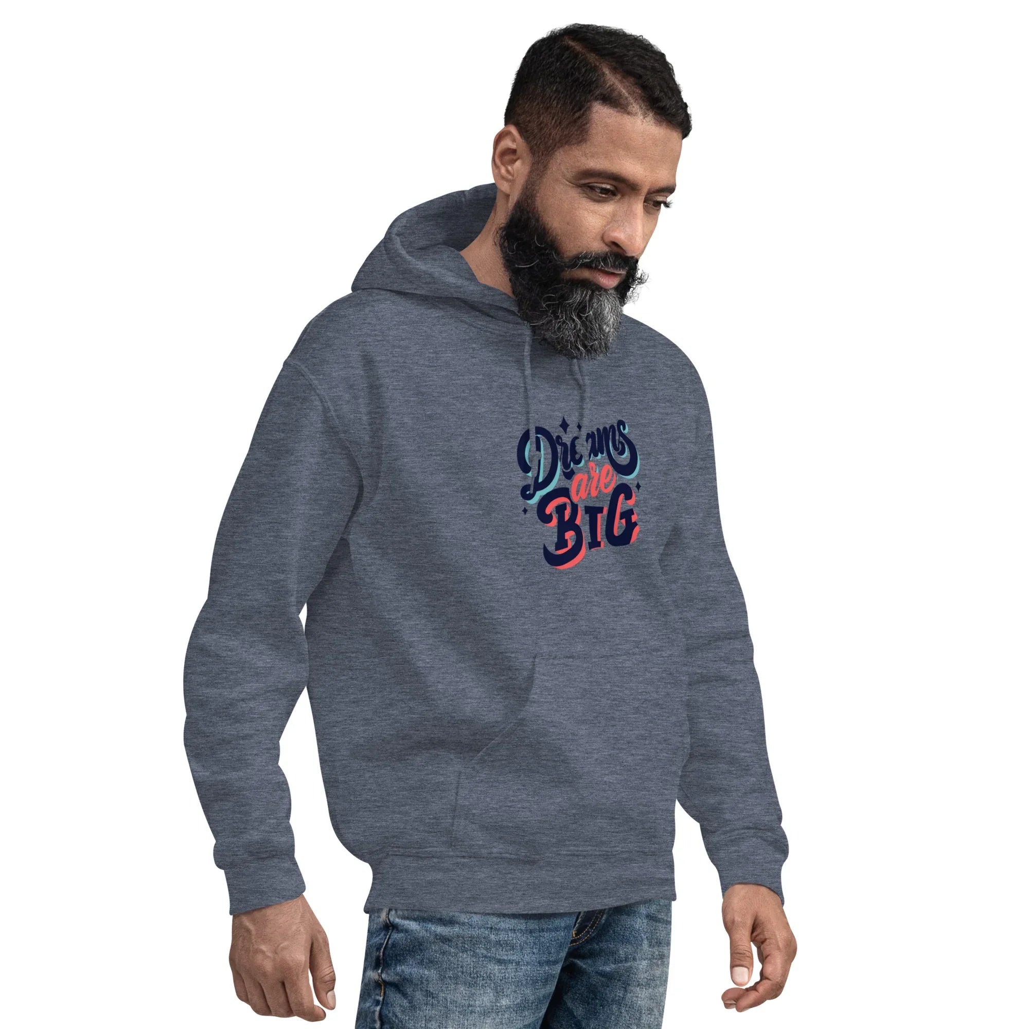 BOLD DREAMER men’s hoodie - Indigo Blue / S - Printoo Shop - 1913543_5562