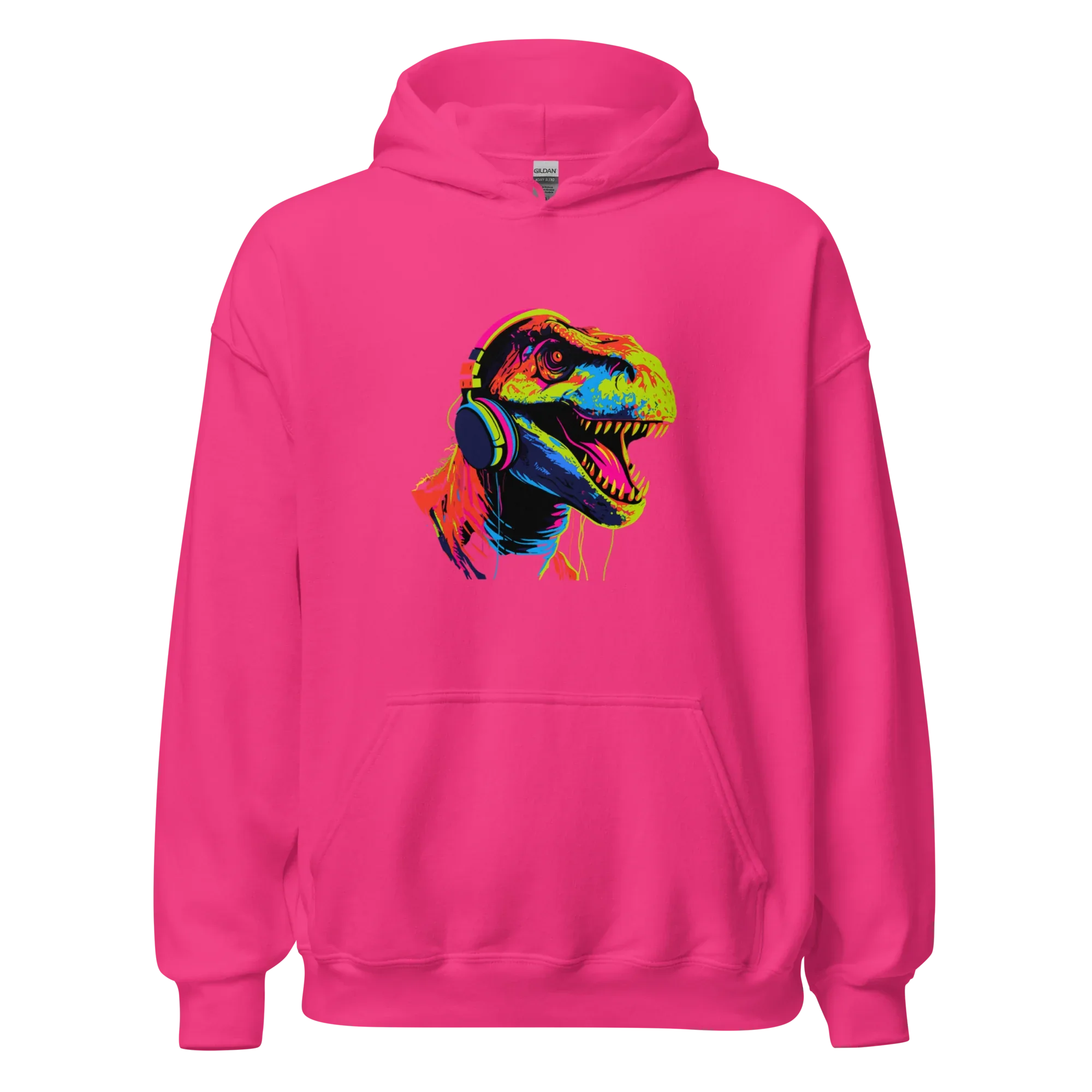 NEON REX women’s hoodie - Red / S - Printoo Shop - 3570263_5538