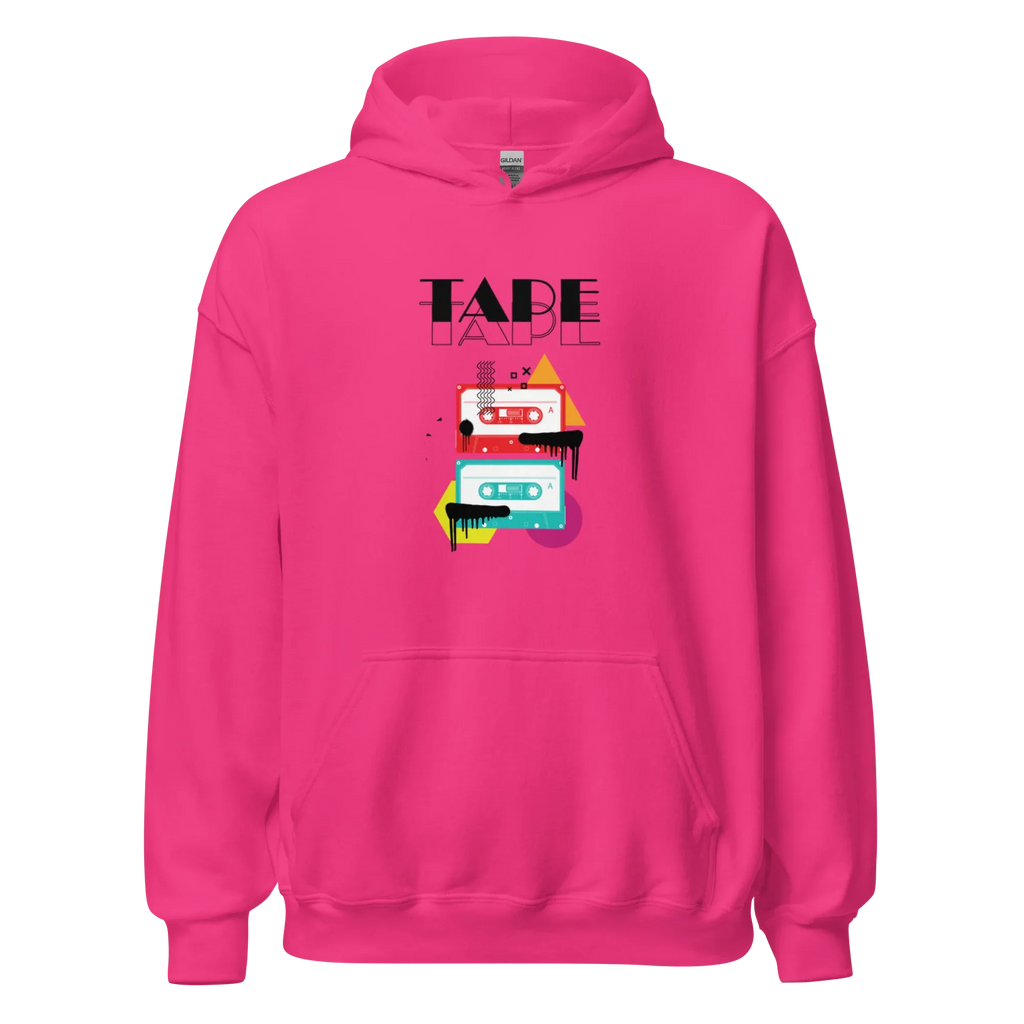 RETRO VIBE TAPE ART women’s hoodie - Red / S - Printoo Shop - 9982123_5538