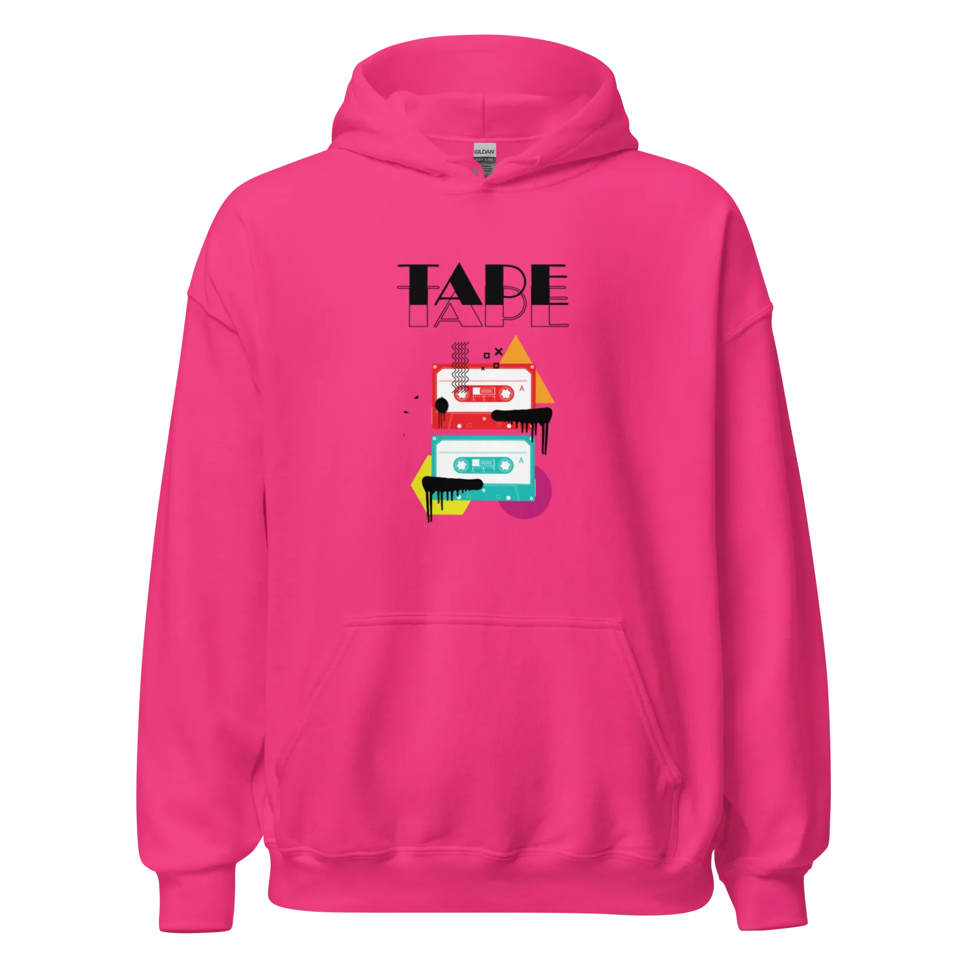 RETRO VIBE TAPE ART women’s hoodie - Red / S - Printoo Shop - 9982123_5538