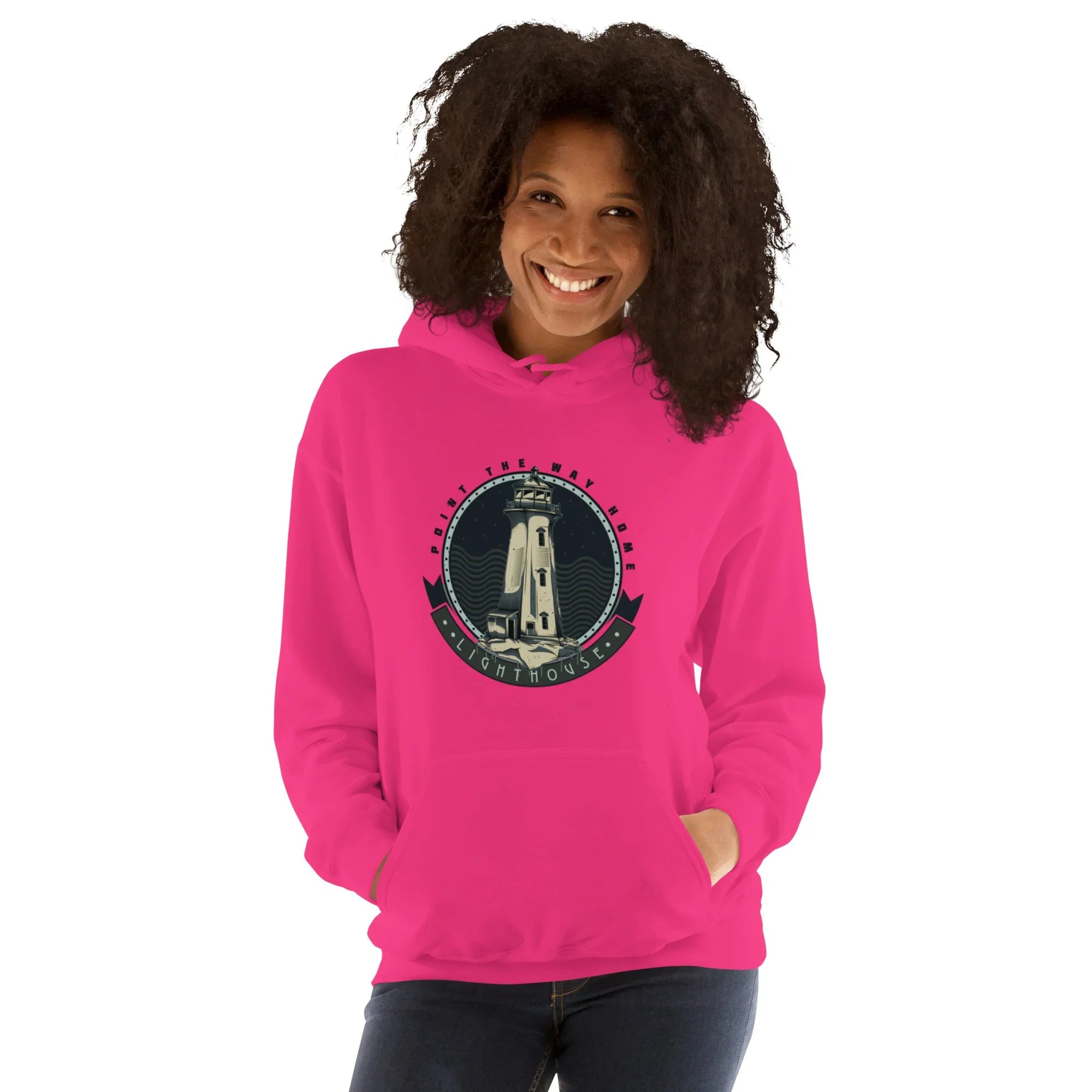 POINT THE WAY HOME women’s hoodie - Red / S - Printoo Shop - 9191928_5538