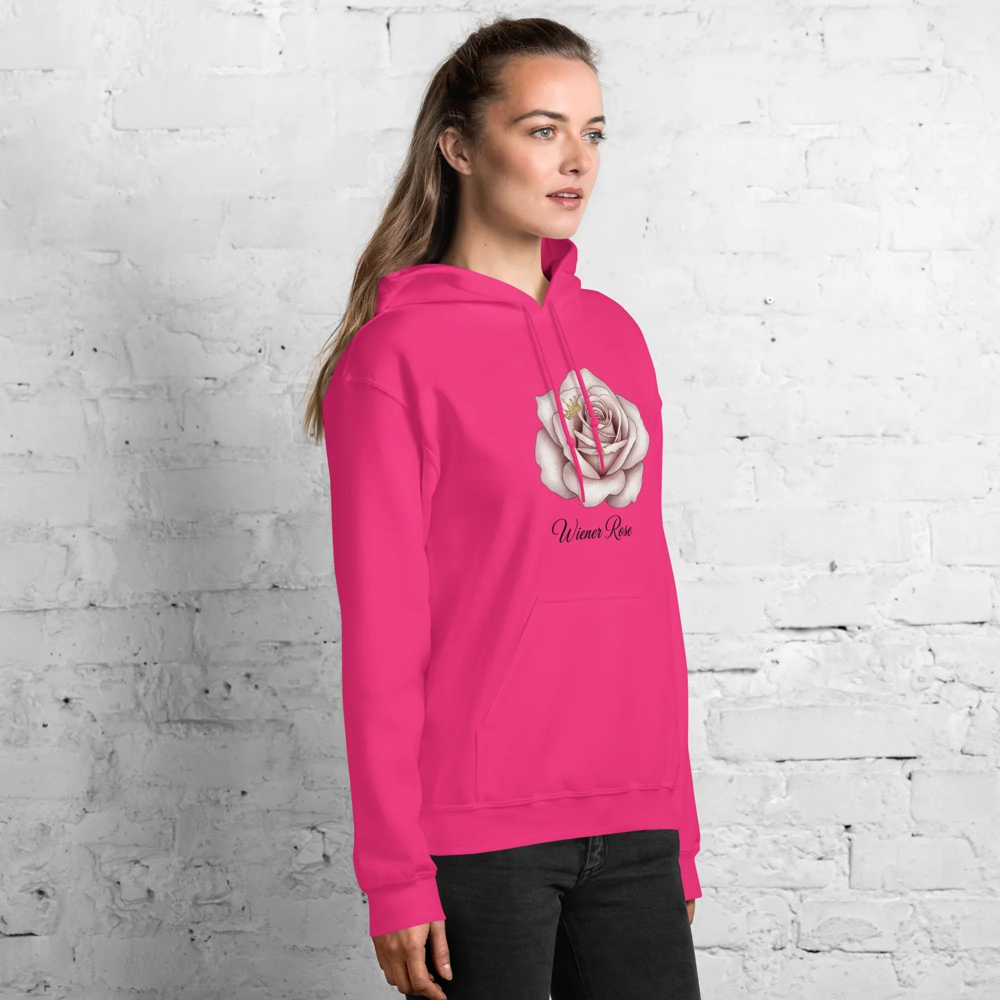 WIENER ROSE women’s hoodie - Heliconia / S - Printoo Shop - 1746802_22257