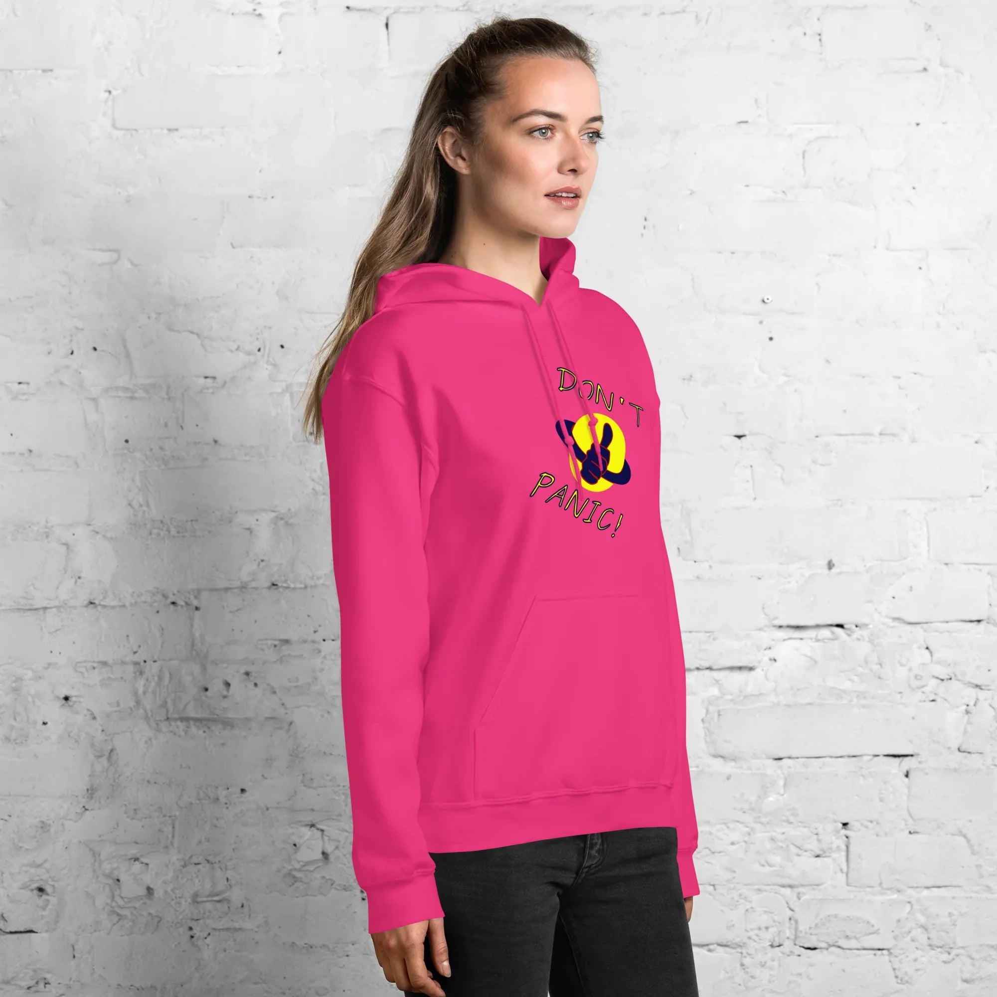 DON’T PANIC! women’s hoodie - Red / S - Printoo Shop - 5966786_5538