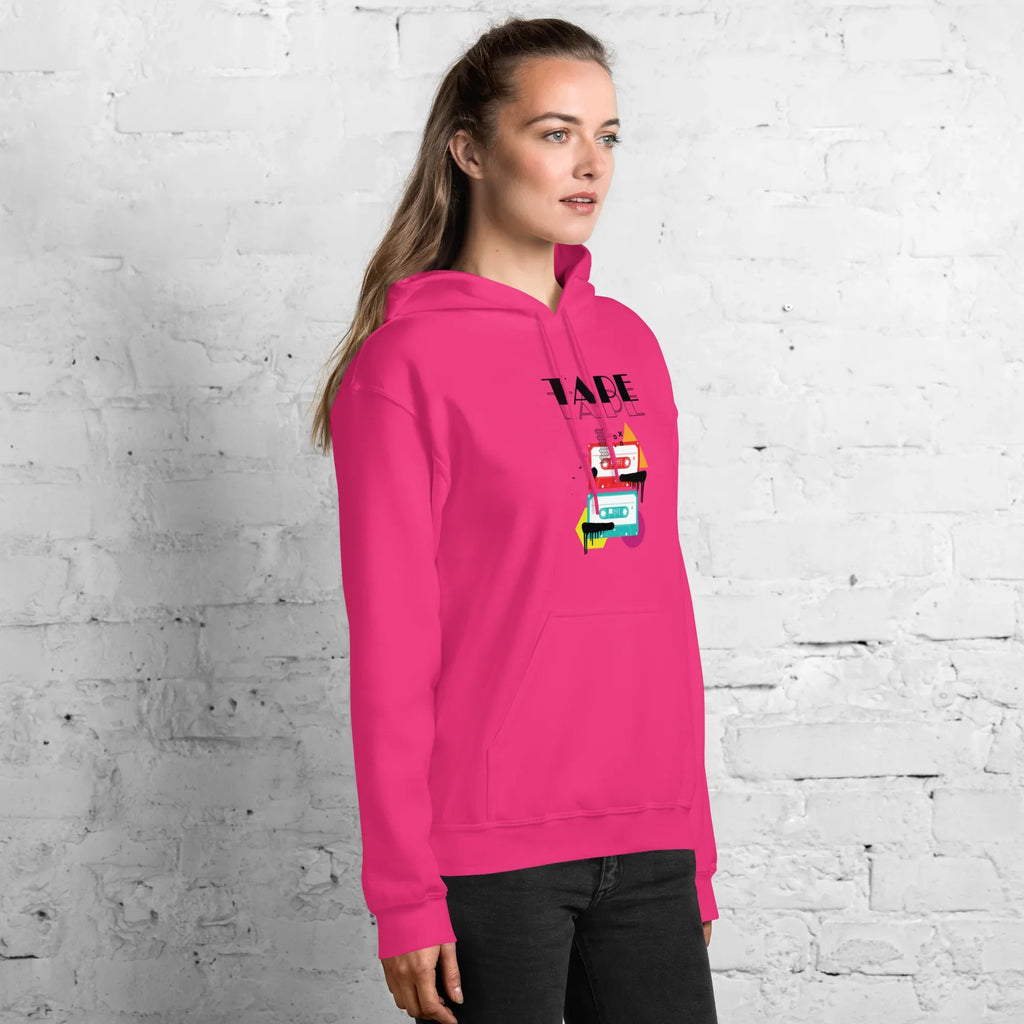RETRO VIBE TAPE ART women’s hoodie - Red / S - Printoo Shop - 9982123_5538