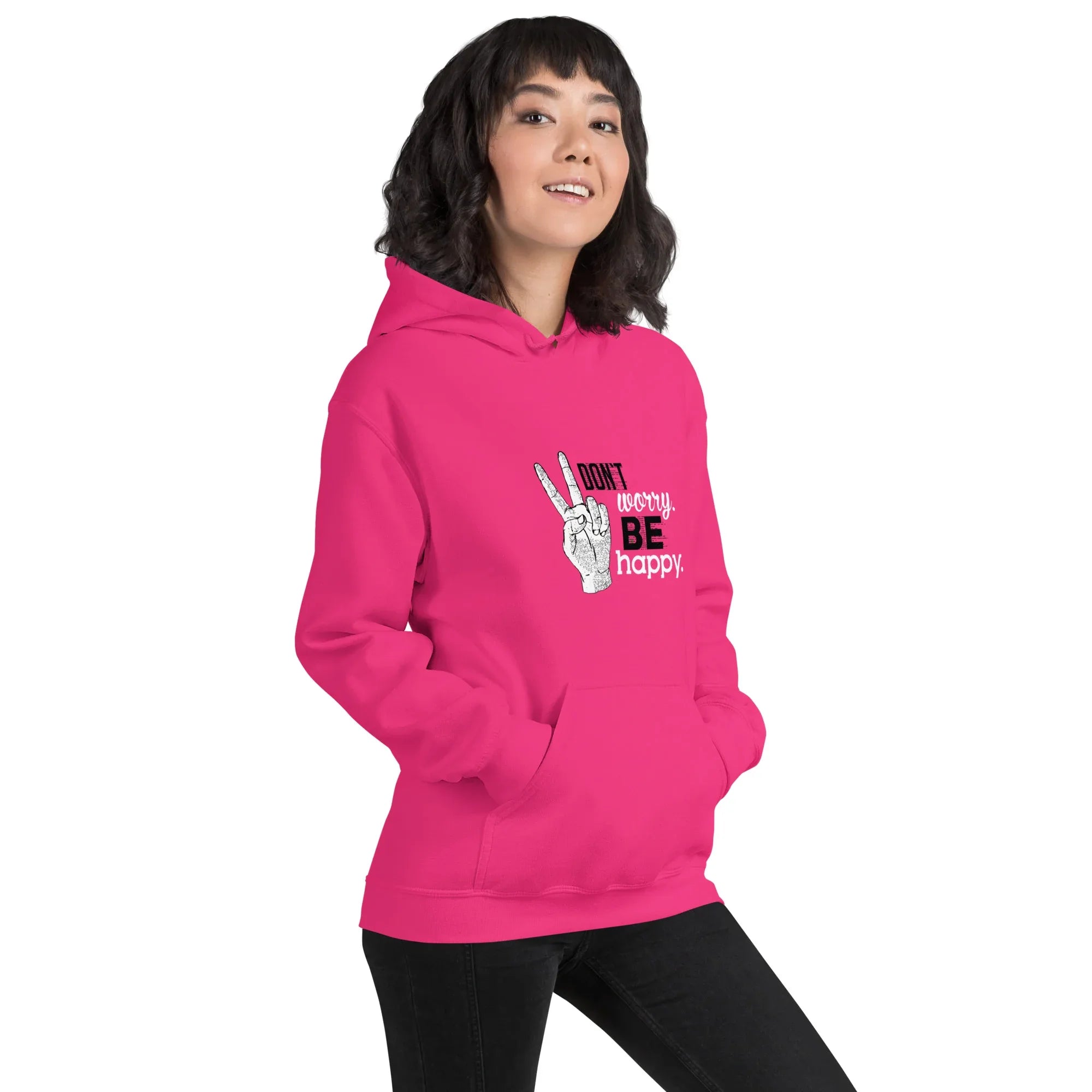 POSITIVE VIBES PEACE women’s hoodie - Black / S - Printoo Shop - 3038212_5530