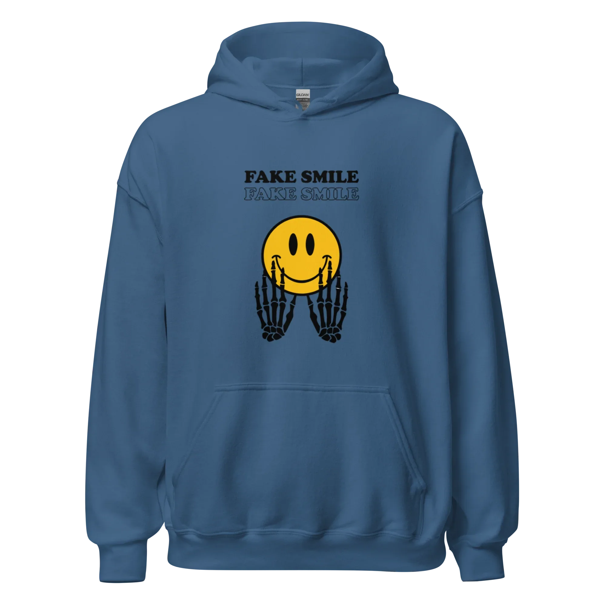 FAKESMILE men’s hoodie - Indigo Blue / S - Printoo Shop - 1170729_5562