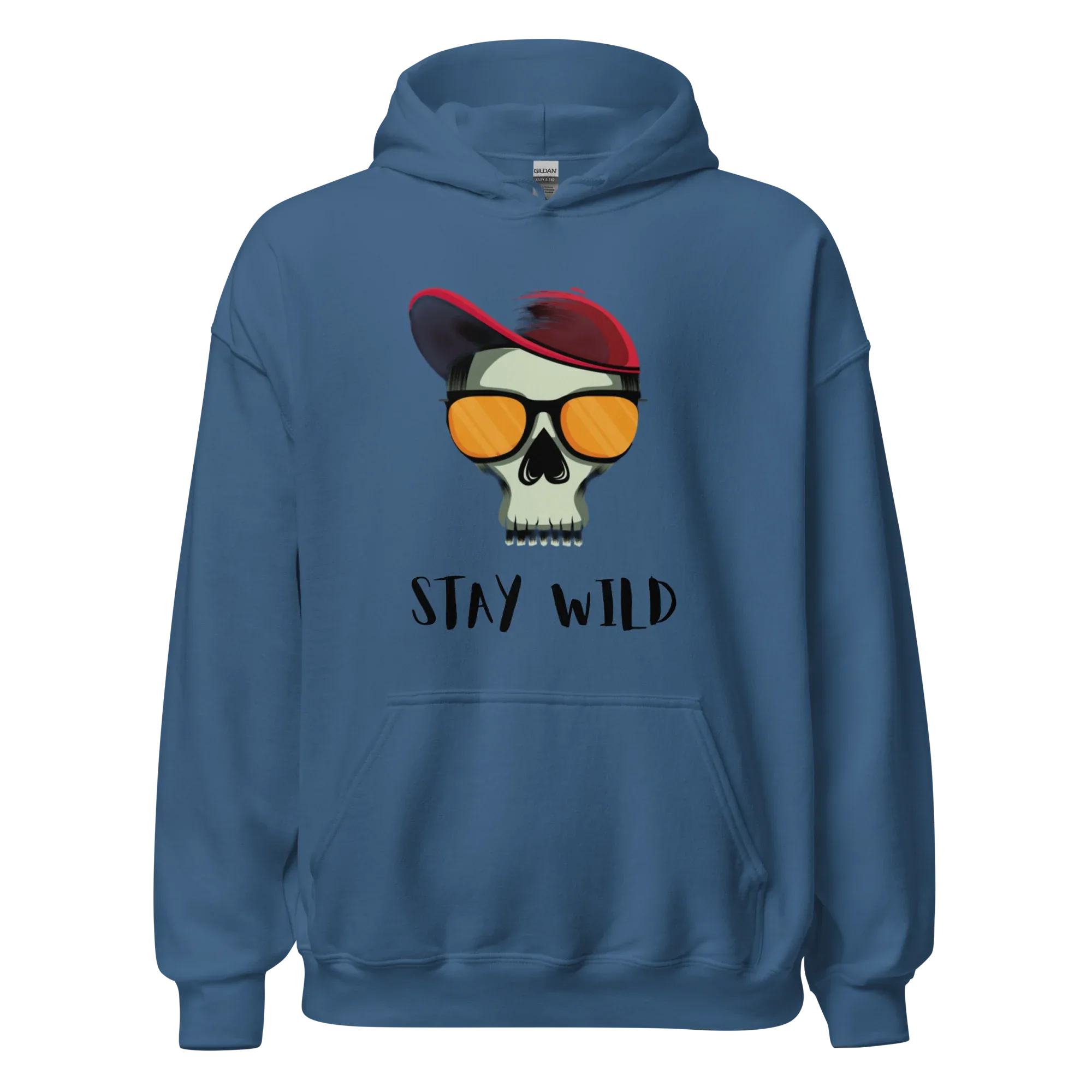 WILD men’s hoodie - Indigo Blue / S - Printoo Shop - 8837916_5562