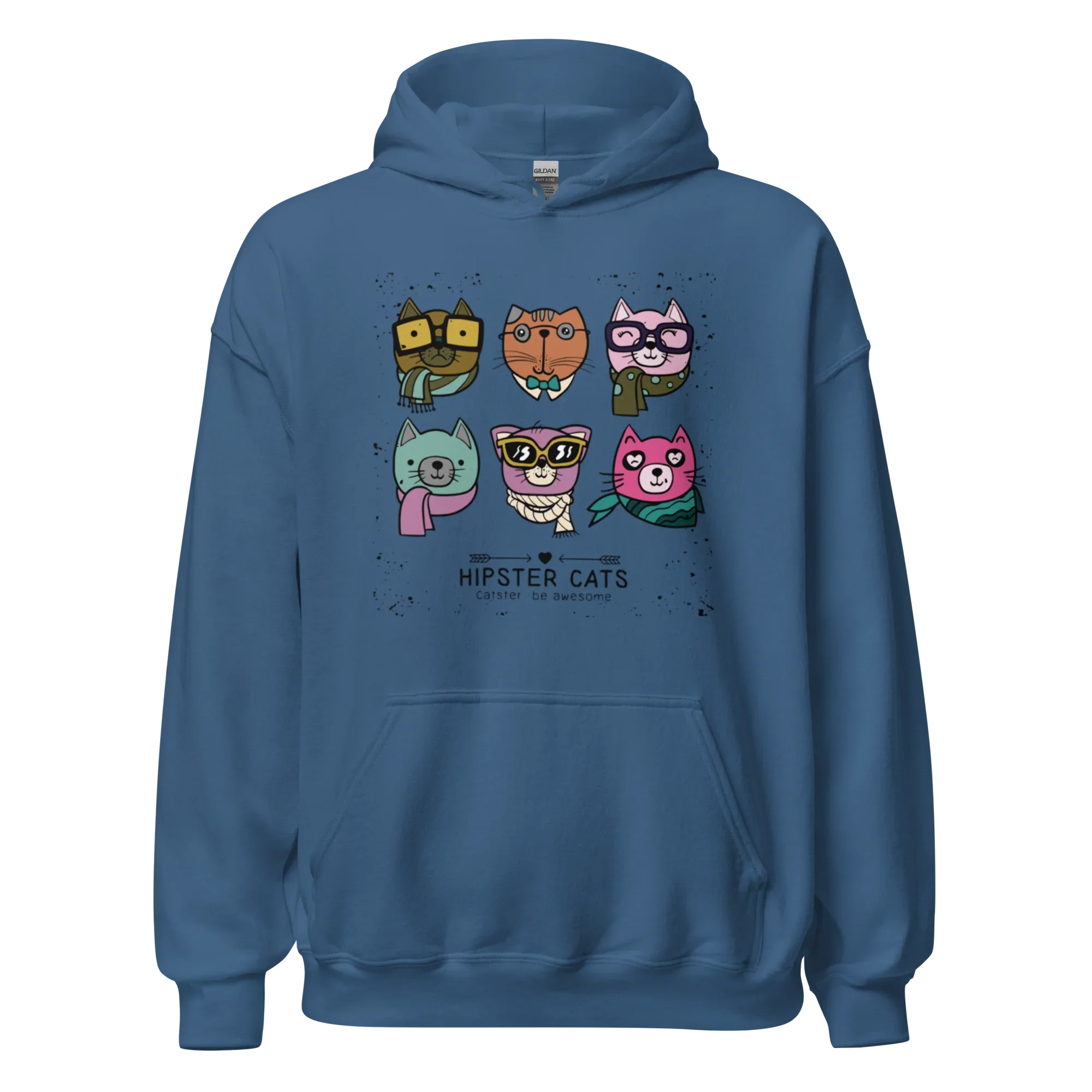 HIPSTER CATS women’s hoodie - Red / S - Printoo Shop - 4118911_5538