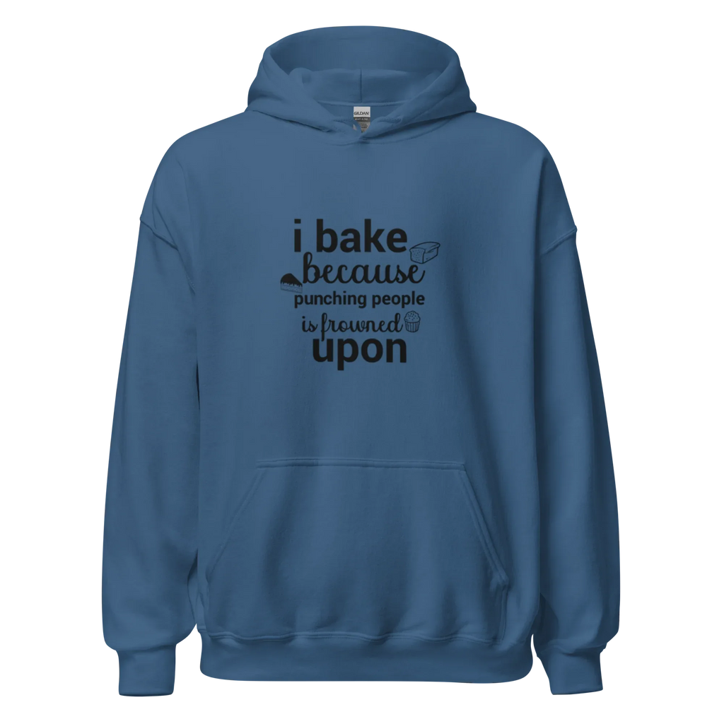 BAKE THERAPY men’s hoodie - Indigo Blue / S - Printoo Shop - 2973079_5562