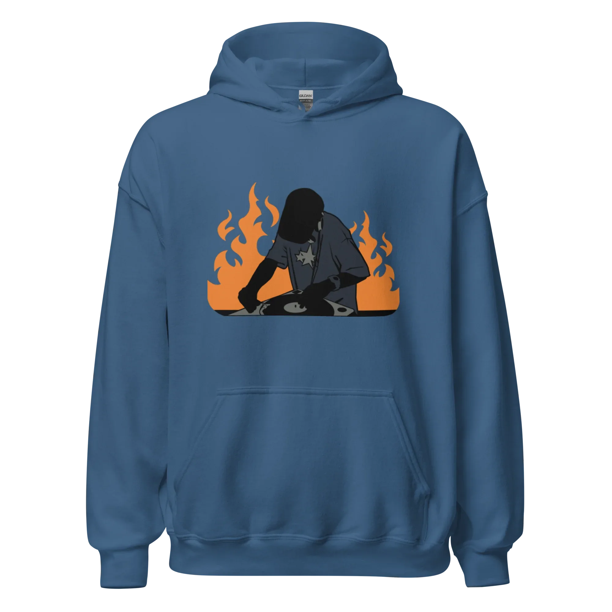 FLAME SET men’s hoodie - Black / S - Printoo Shop - 6567150_5530