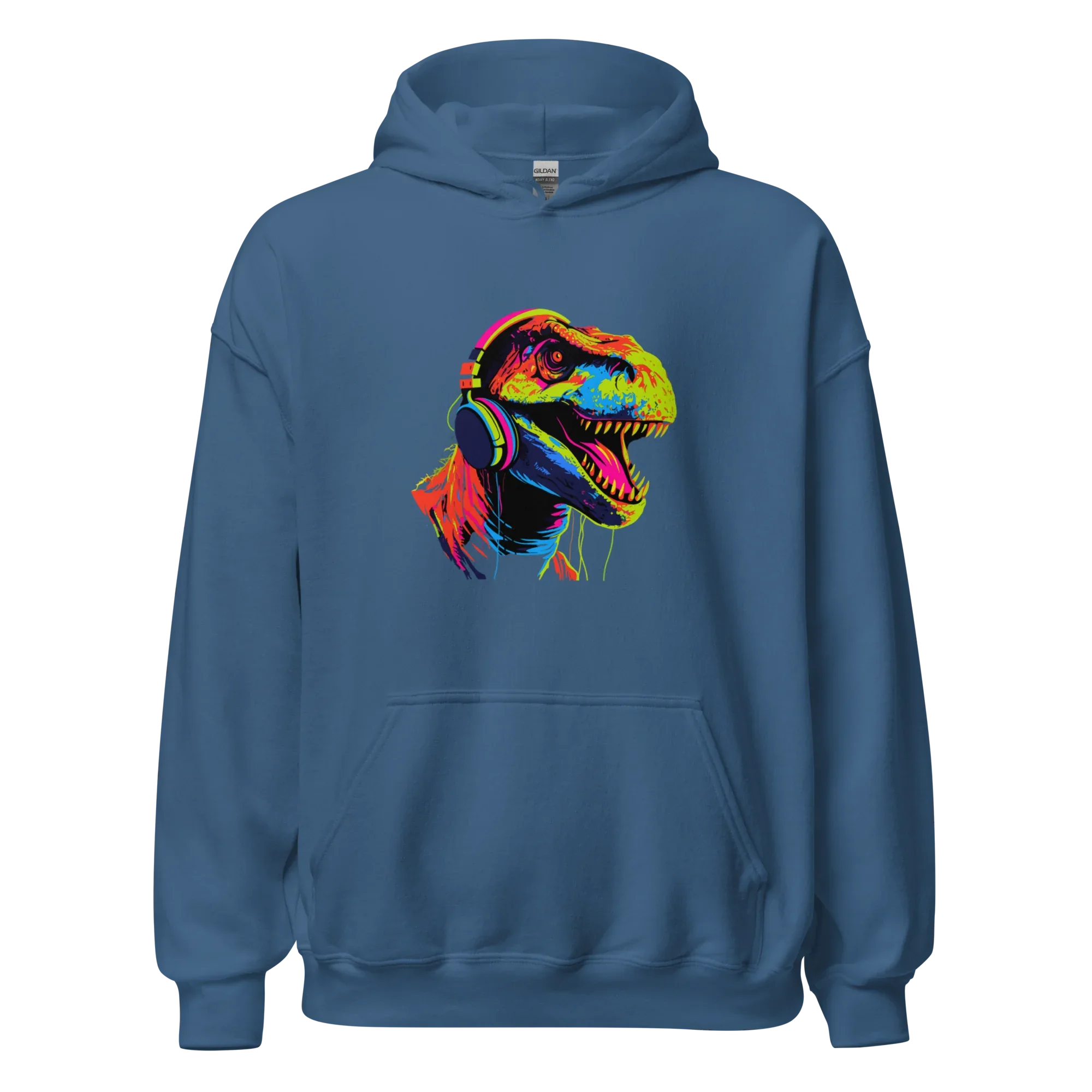 NEON REX men’s hoodie - Black / S - Printoo Shop - 6780250_5530
