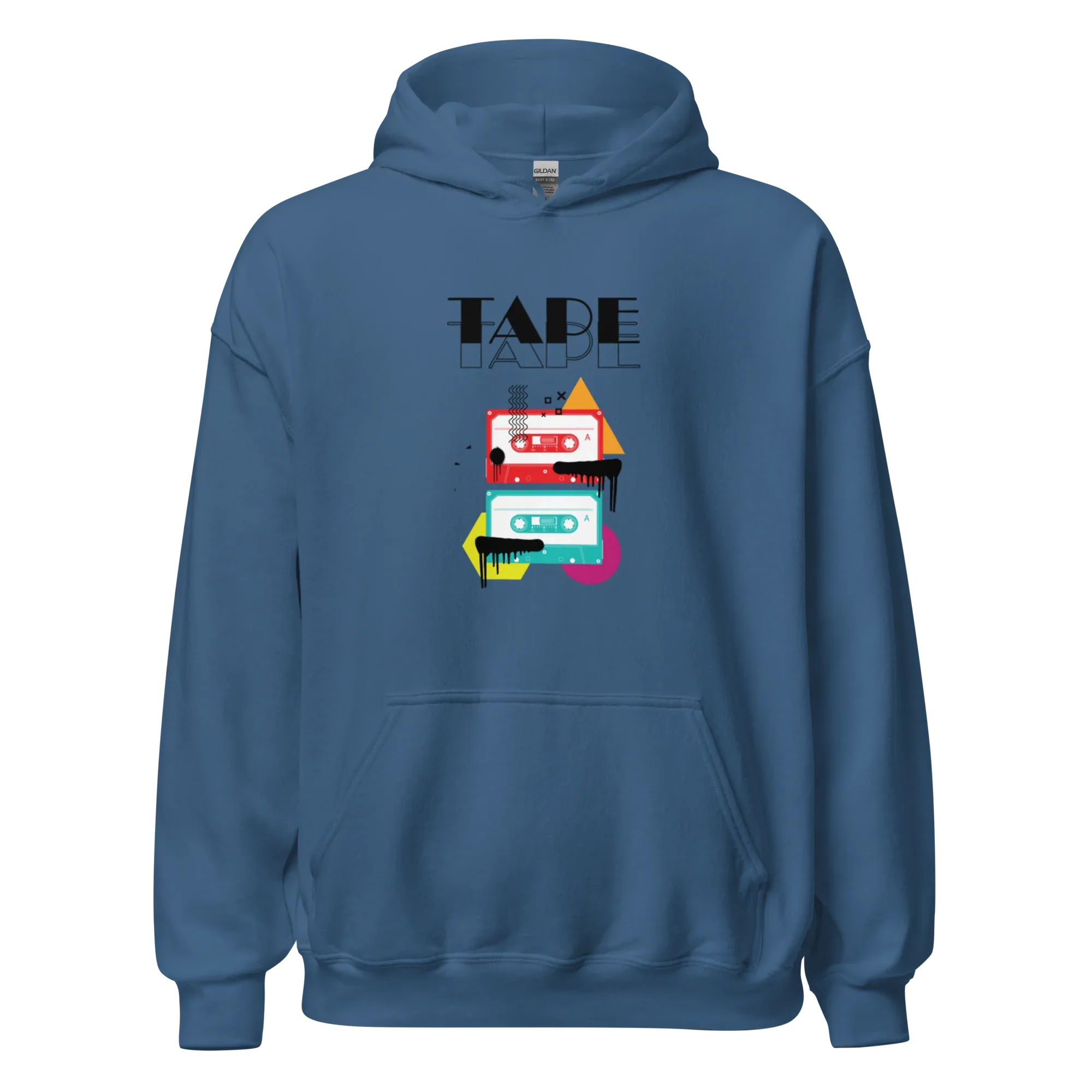 RETRO VIBE TAPE ART men’s hoodie - Dark Heather / S - Printoo Shop - 7723656_10806