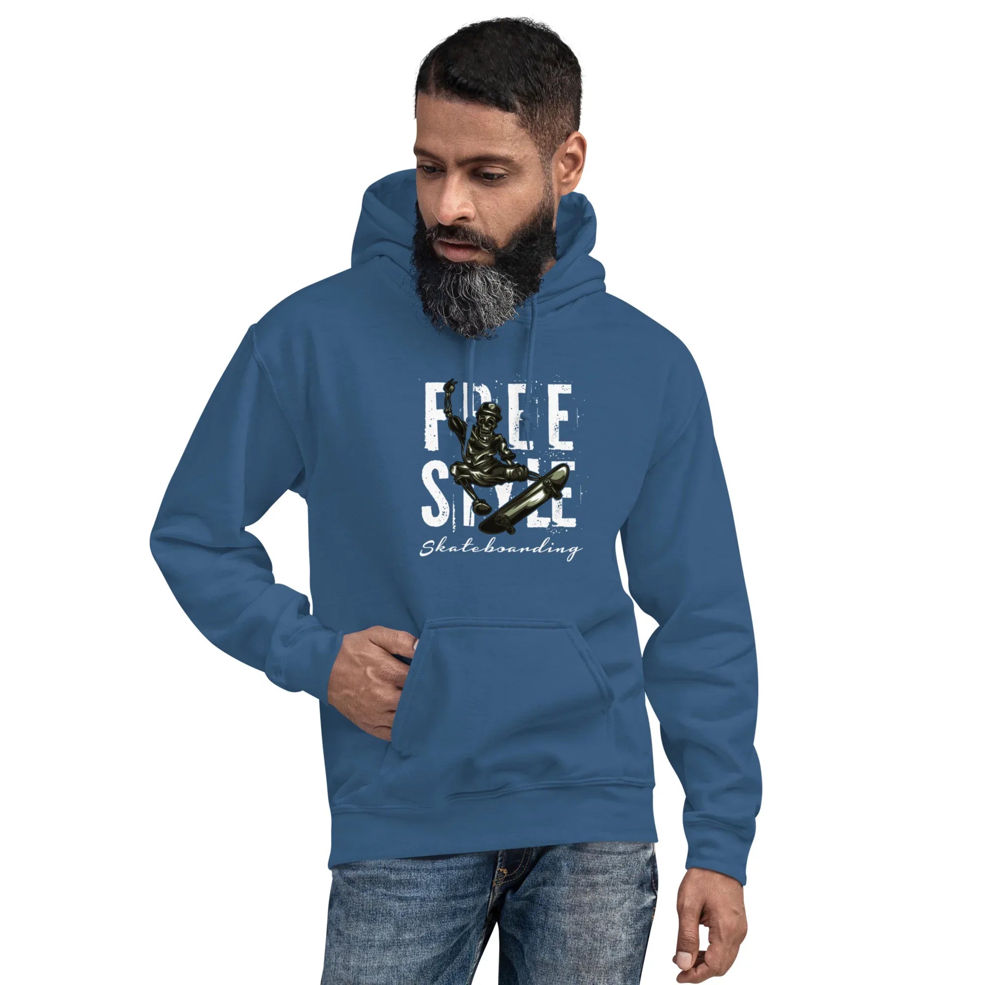 FREE STYLE SKATE VIBE men’s hoodie - Black / S - Printoo Shop - 9560204_5530
