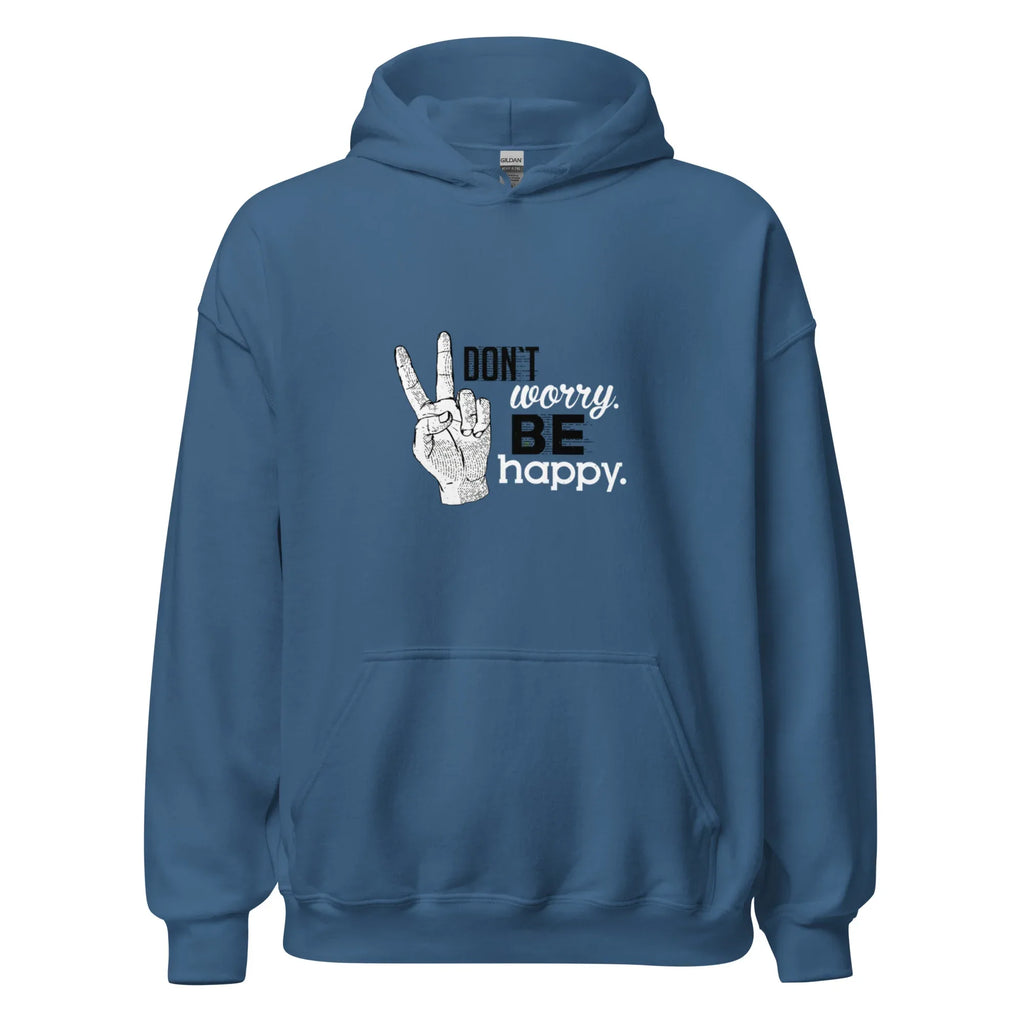POSITIVE VIBES PEACE men’s hoodie - Indigo Blue / S - Printoo Shop - 4225008_5562