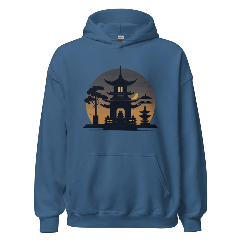 ZEN PAGODA NIGHT men’s hoodie - Dark Chocolate / S - Printoo Shop - 6834073_5554