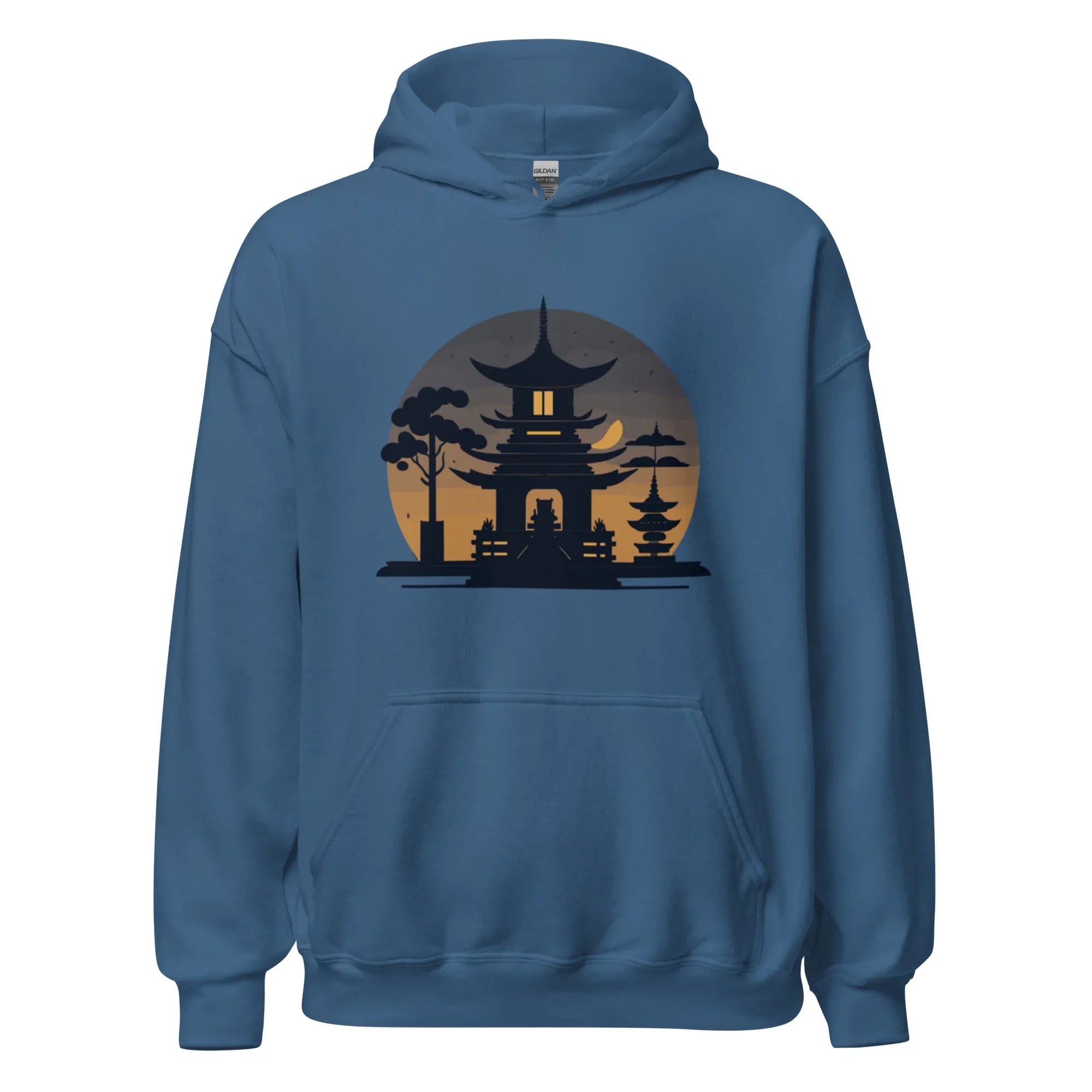 ZEN PAGODA NIGHT men’s hoodie - Dark Chocolate / S - Printoo Shop - 6834073_5554