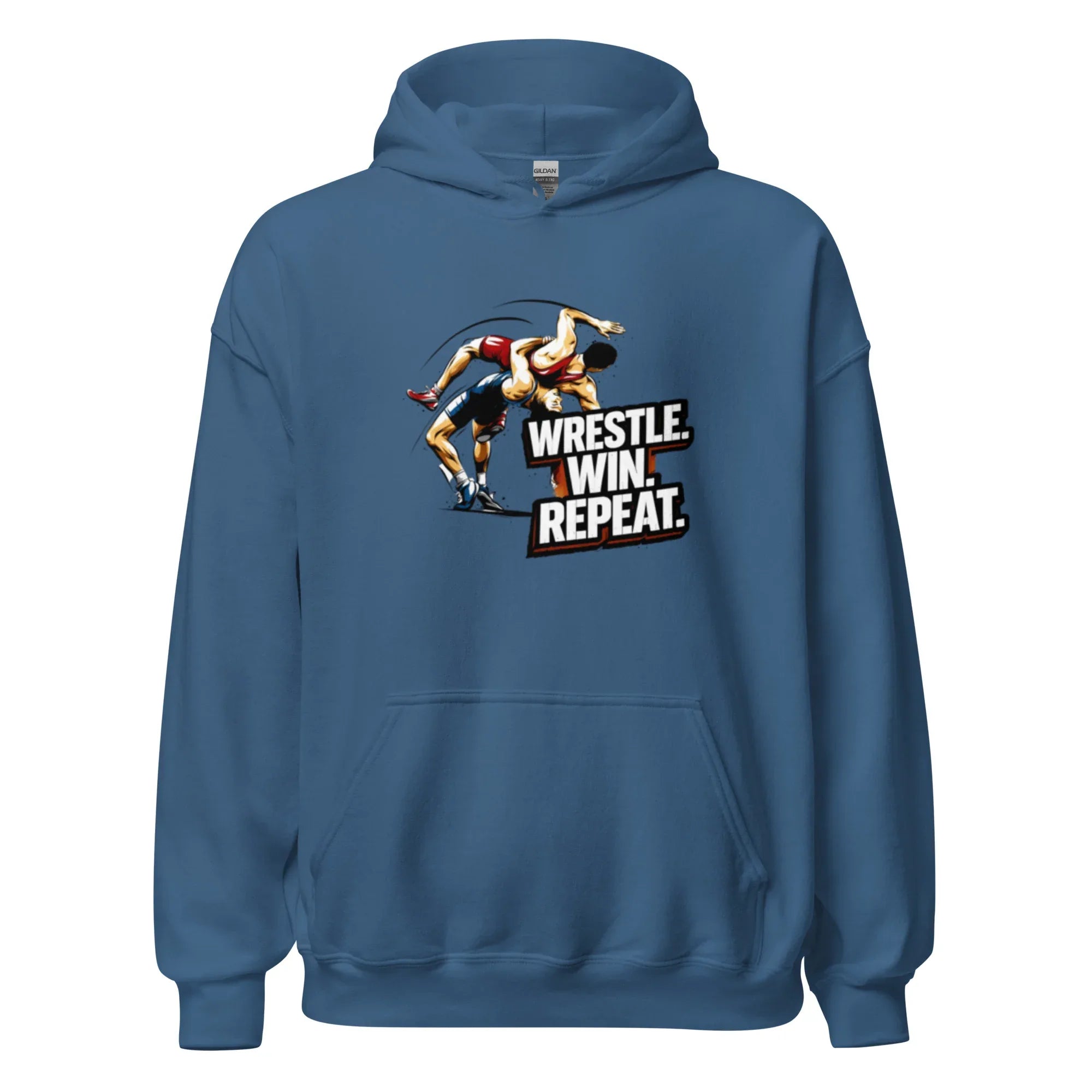 WRESTLE WIN REPEAT men’s hoodie - Black / S - Printoo Shop - 5388889_5530