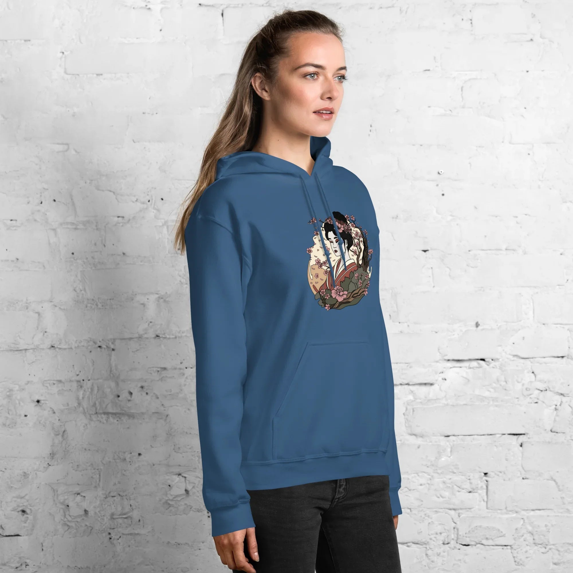 ELEGANT GEISHA ART women’s hoodie - Black / S - Printoo Shop - 4640644_5530